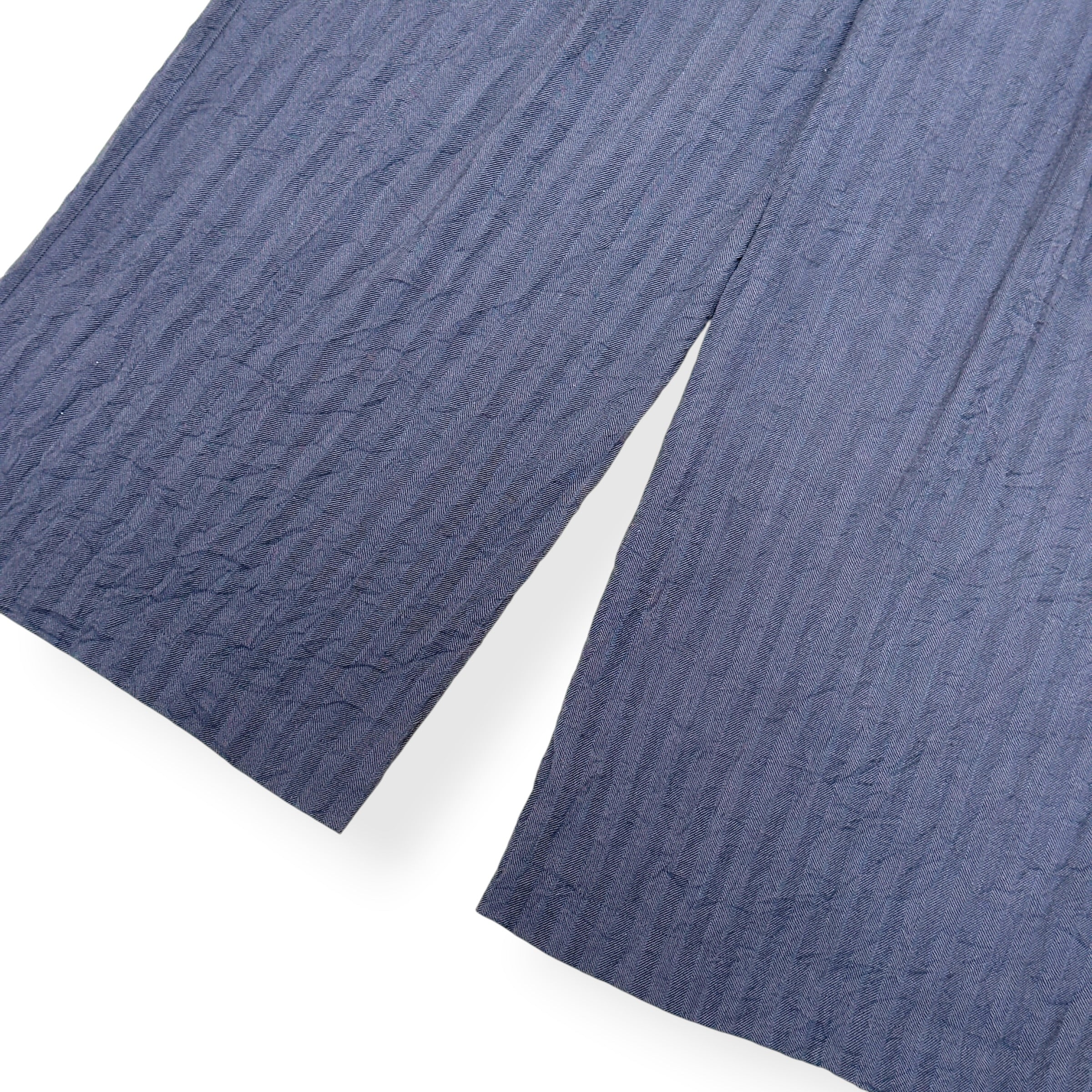 DRIES VAN NOTEN HERRINGBONE WIDE LEG TROUSERS GREY L