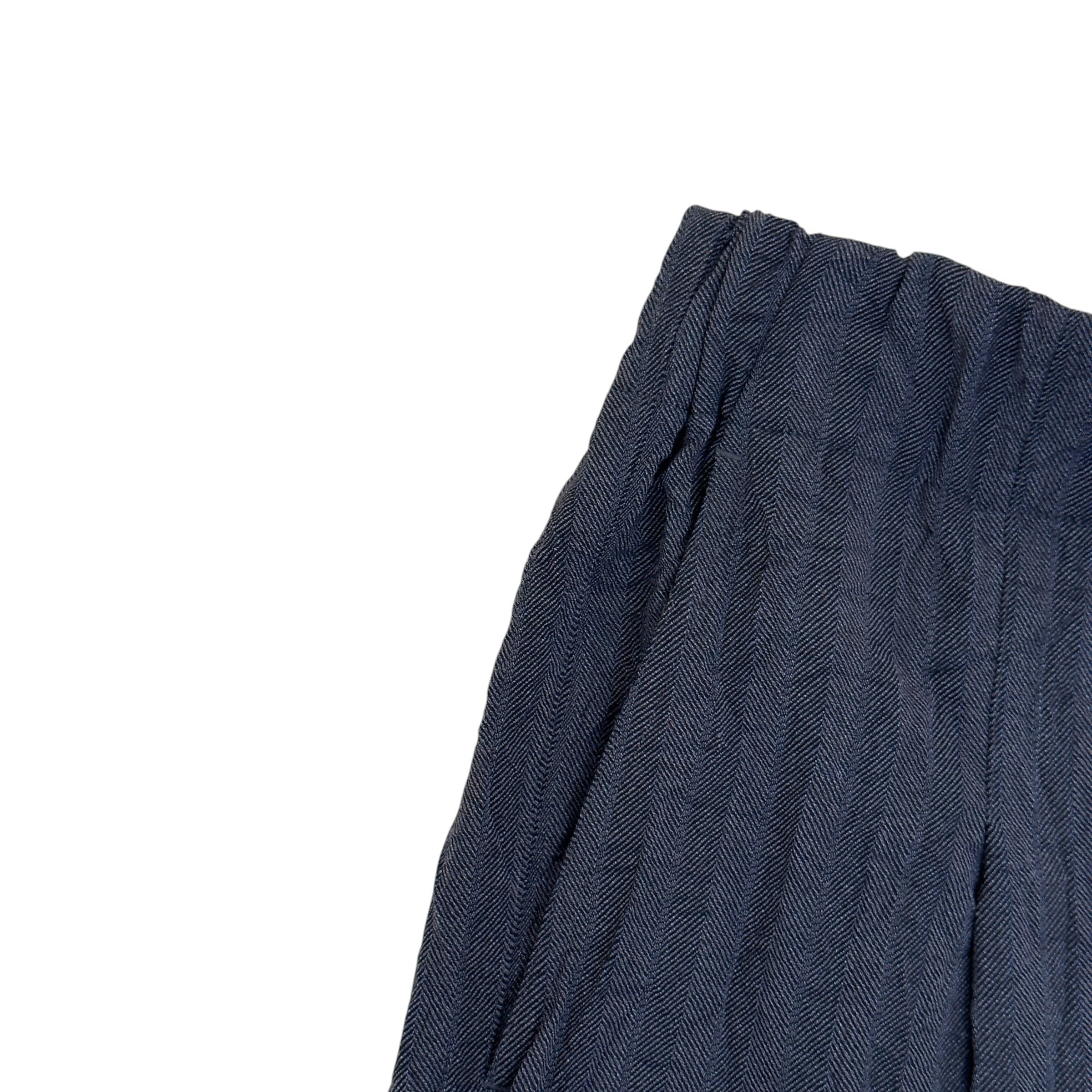 DRIES VAN NOTEN HERRINGBONE WIDE LEG TROUSERS GREY L
