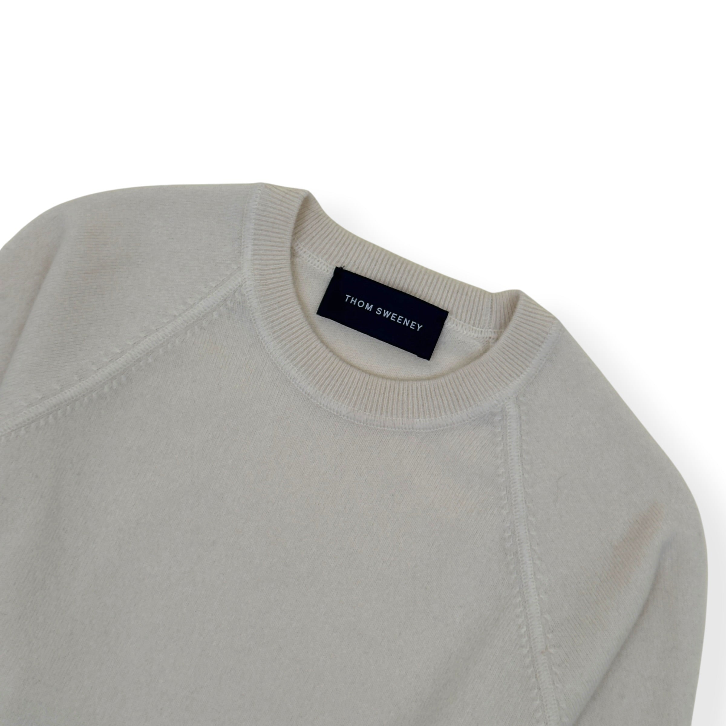 THOM SWEENEY CASHMERE CREWNECK SWEATER ECRU M