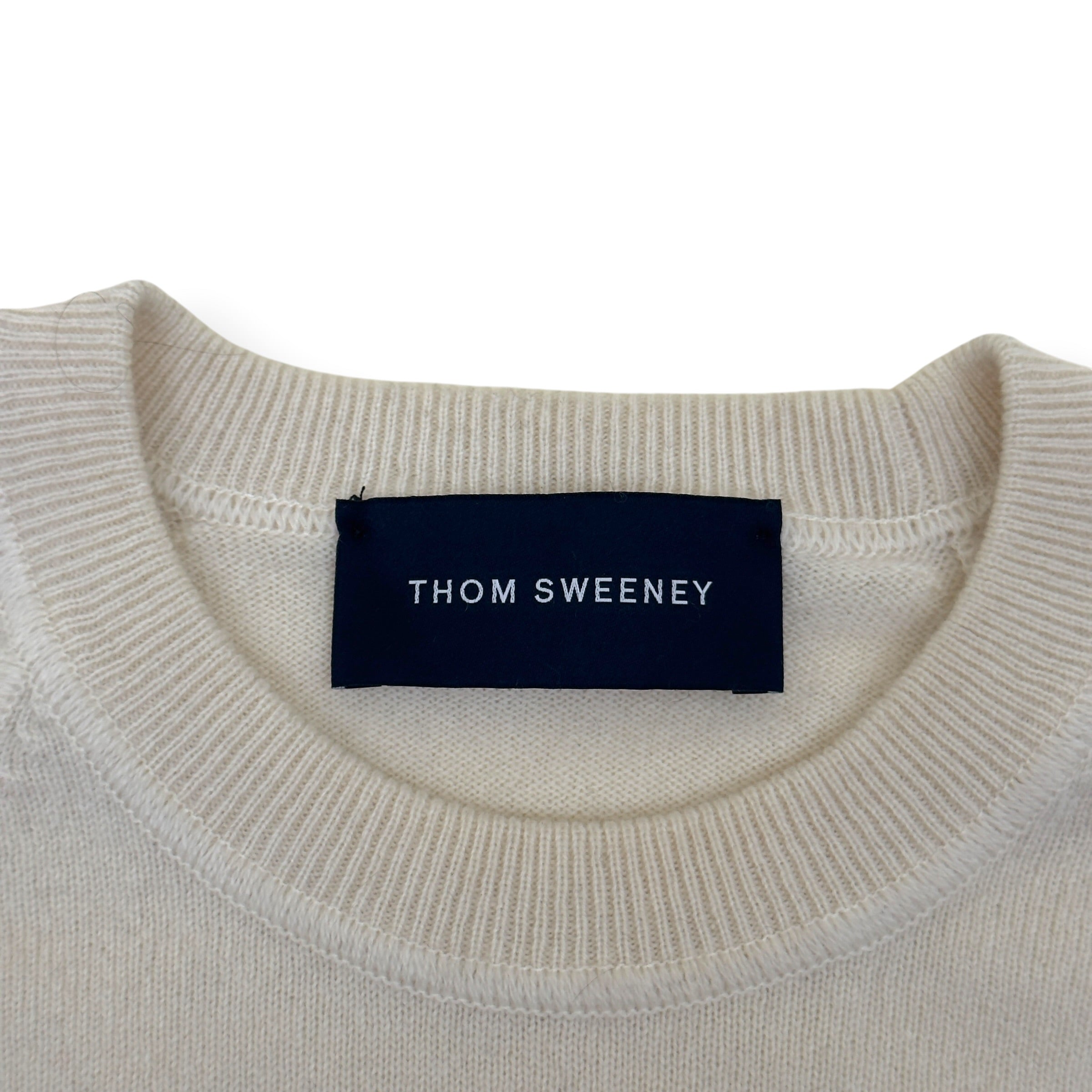 THOM SWEENEY CASHMERE CREWNECK SWEATER ECRU M