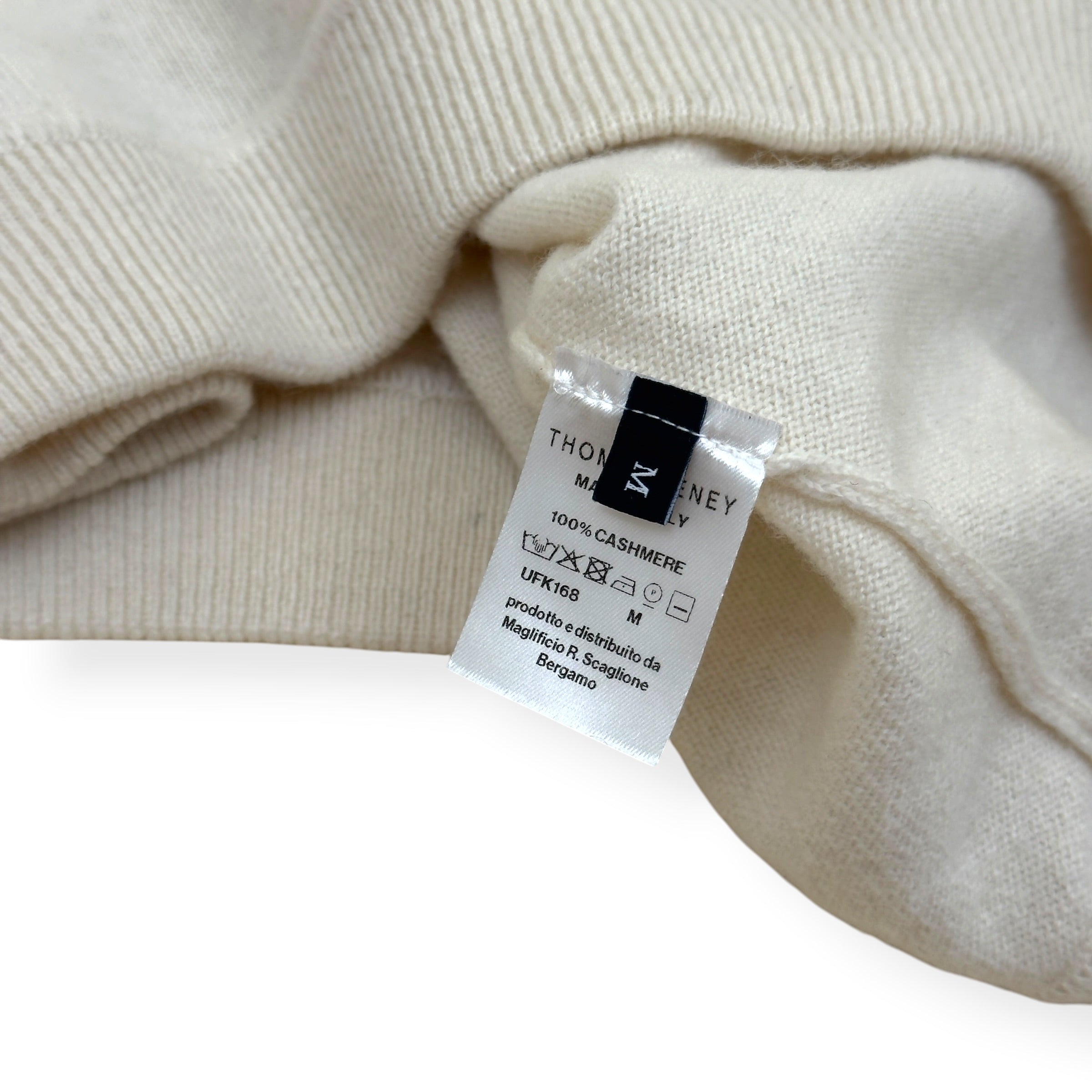 THOM SWEENEY CASHMERE CREWNECK SWEATER ECRU M