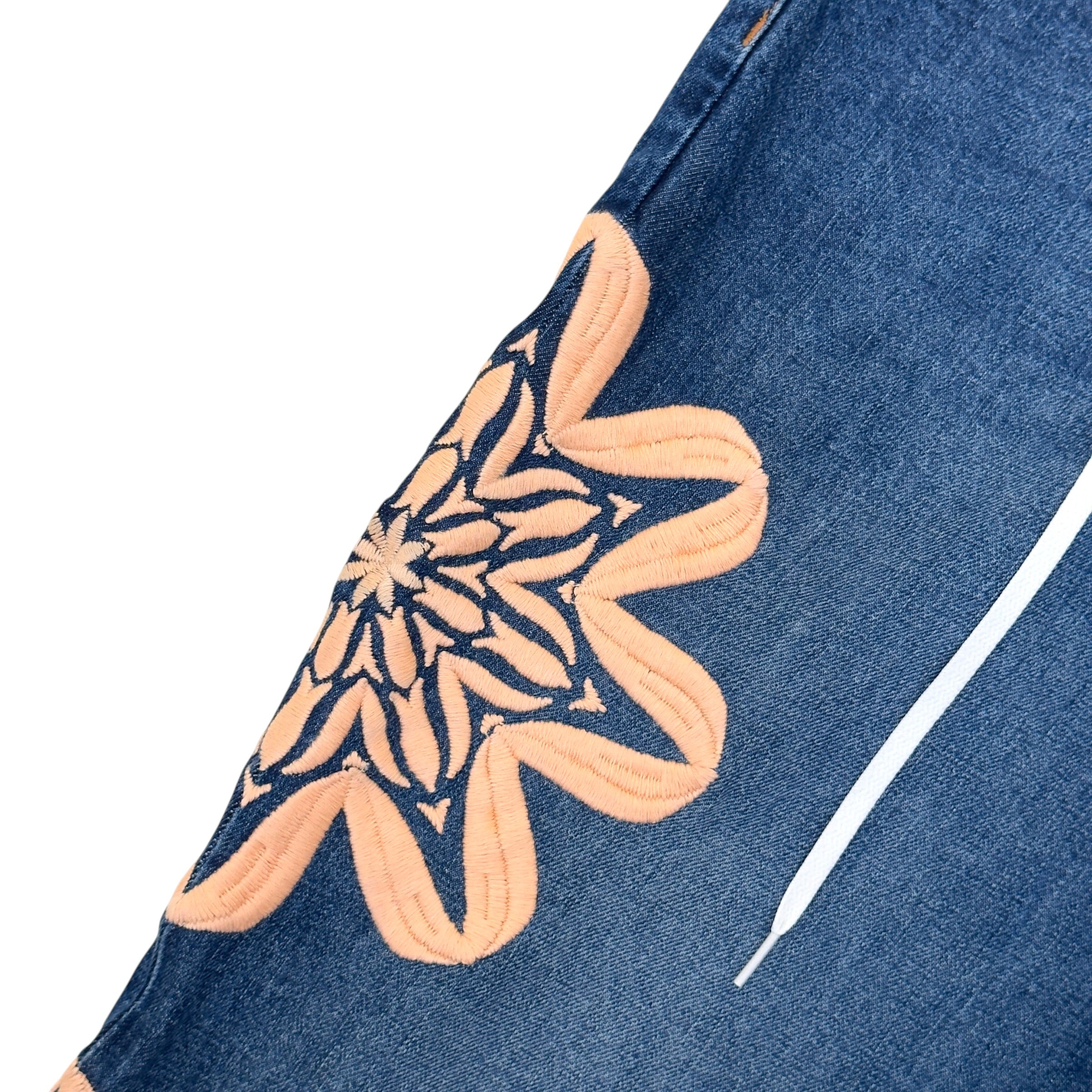 BLUEMARBLE FLORAL EMBROIDERED WIDE LEG JEANS BLUE 34 / M