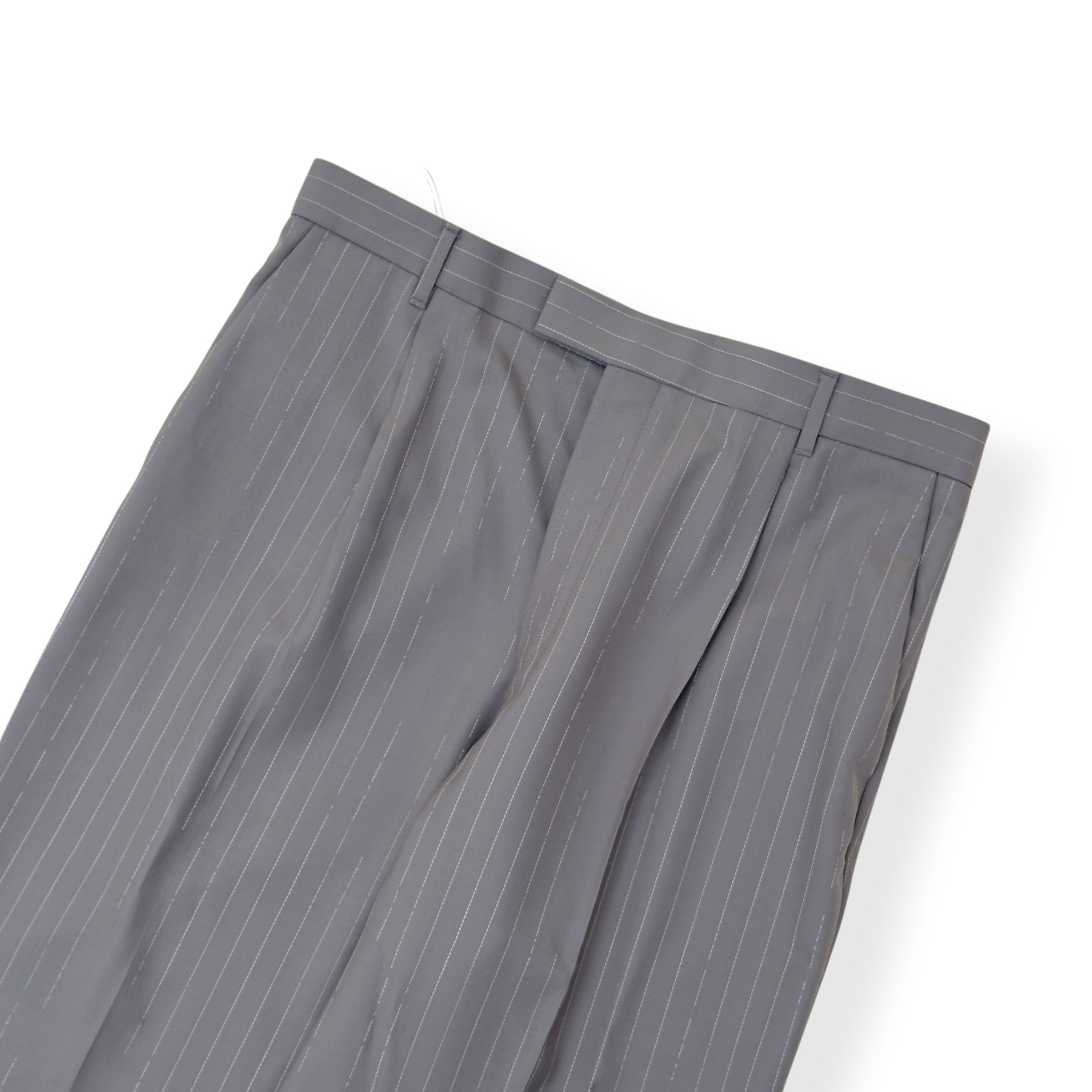 BOSS CRUSHER PINSTRIPE STRAIGHT LEG TROUSERS GREY 52 / XL