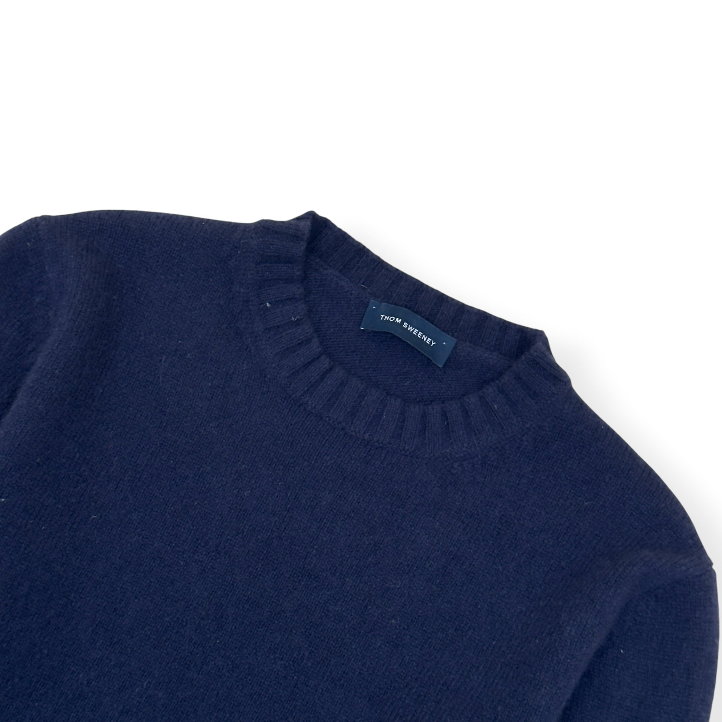 THOM SWEENEY CASHMERE CREWNECK SWEATER NAVY M