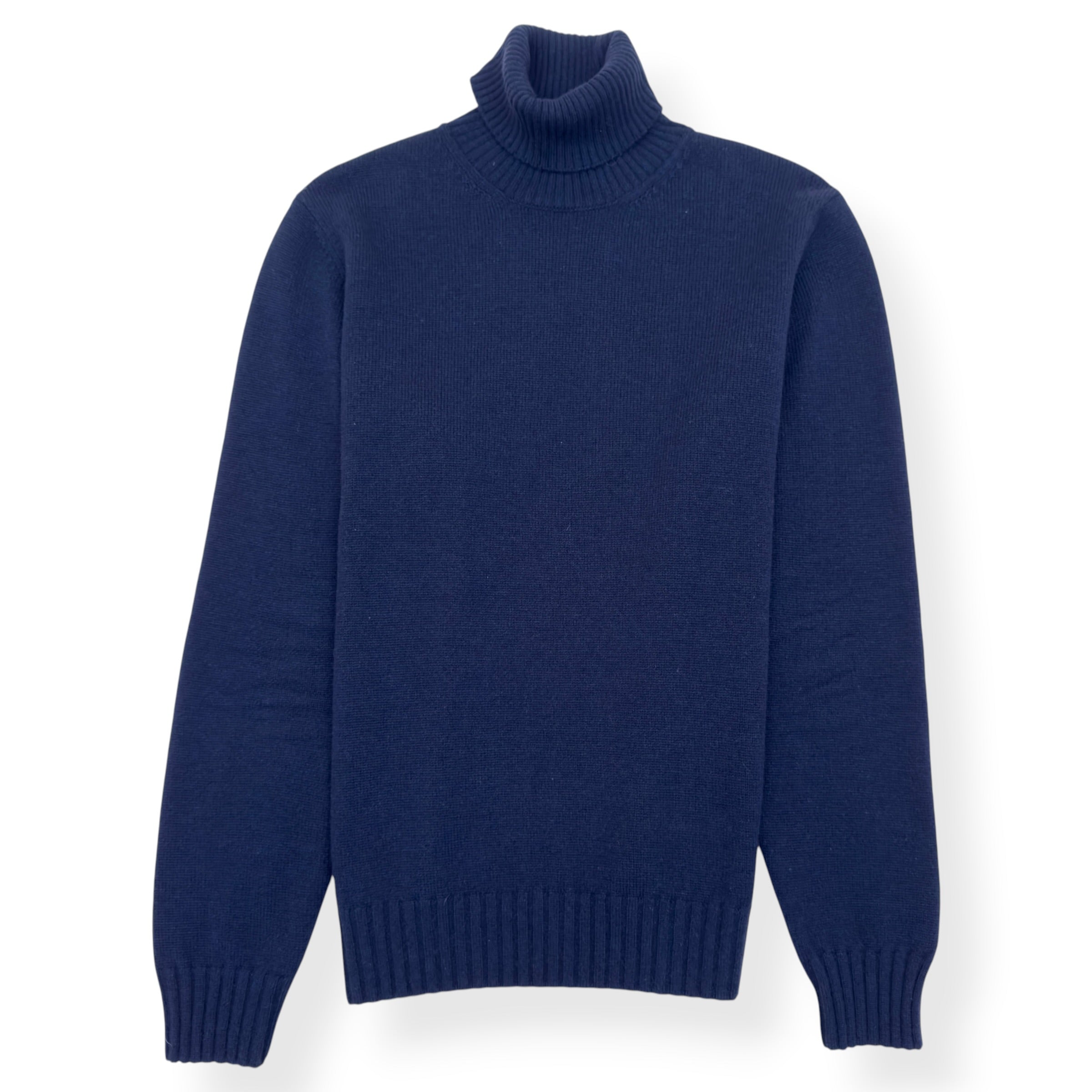 THOM SWEENEY CASHMERE ROLL NECK SWEATER NAVY M