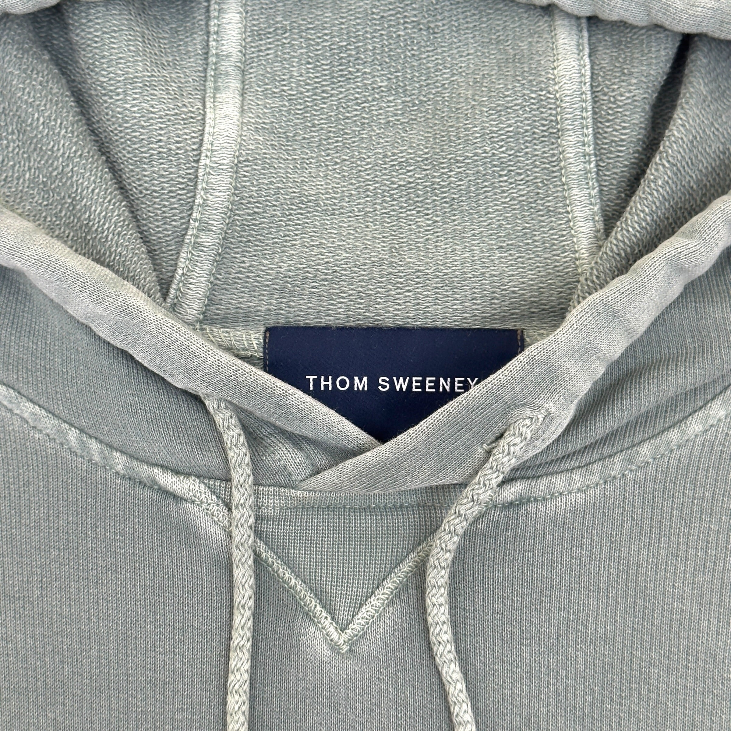 THOM SWEENEY GARMENT DYED COTTON HOODIE GREEN L