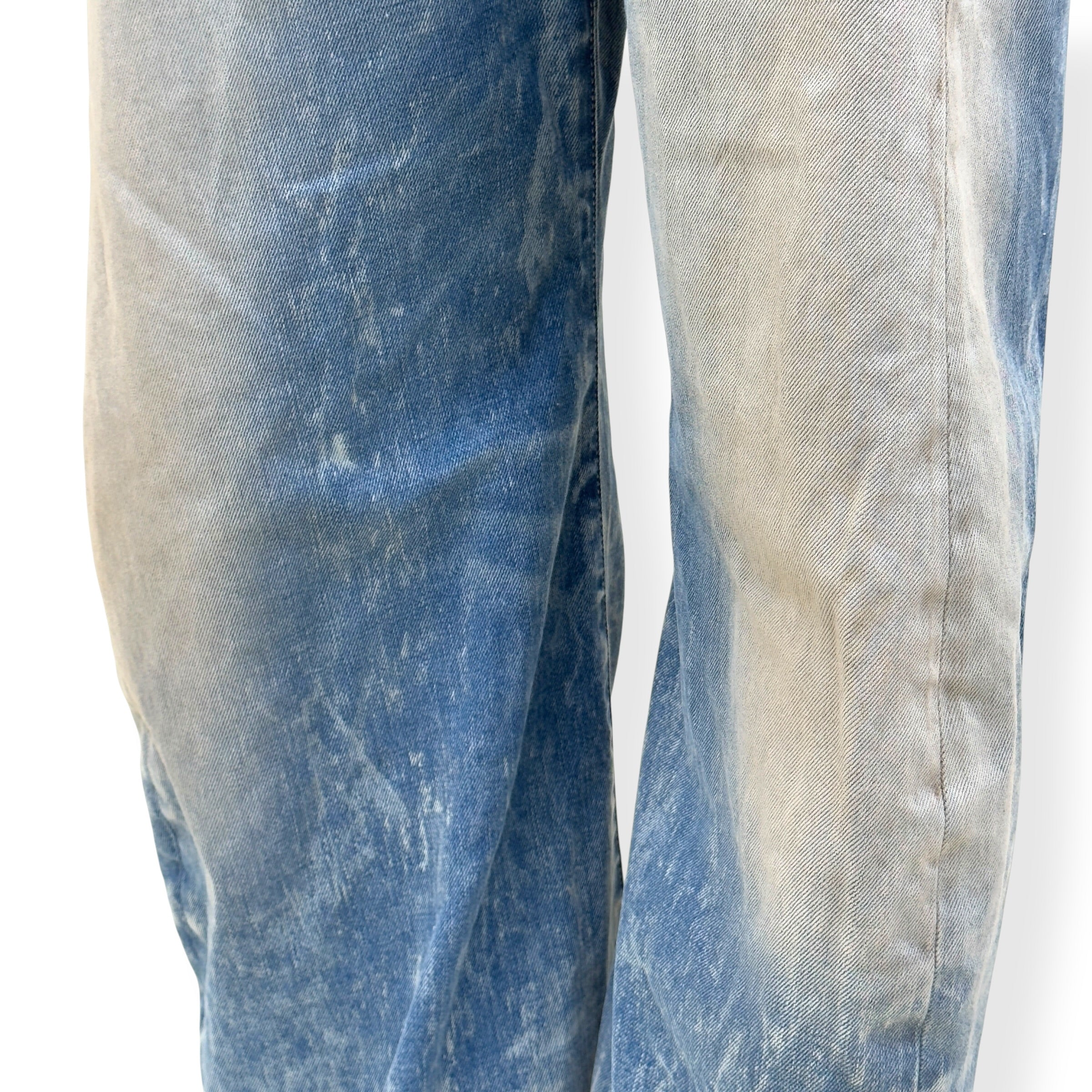 ACNE STUDIOS DISTRESSED WIDE LEG JEANS BLUE 33/34 / M