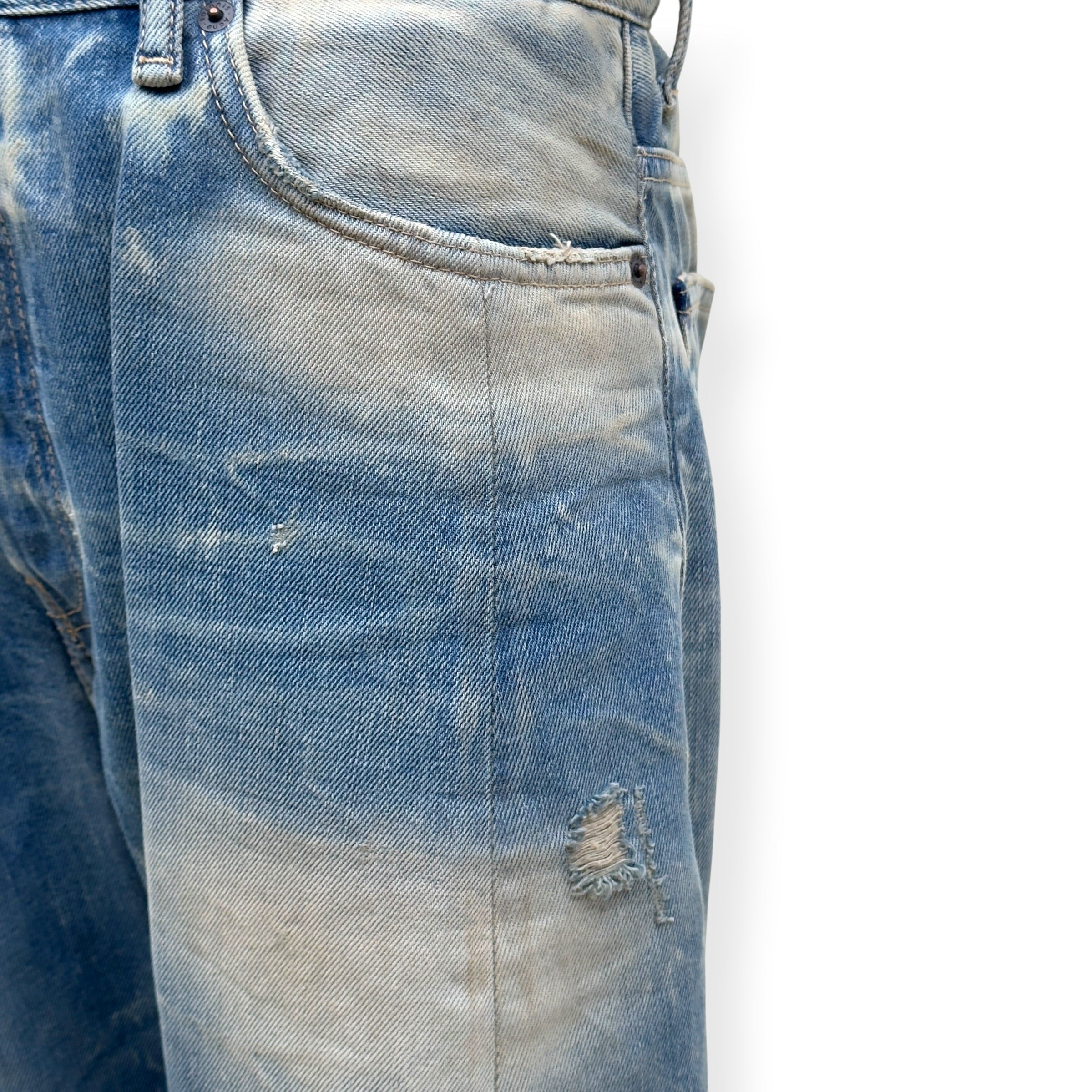 ACNE STUDIOS DISTRESSED WIDE LEG JEANS BLUE 33/34 / M