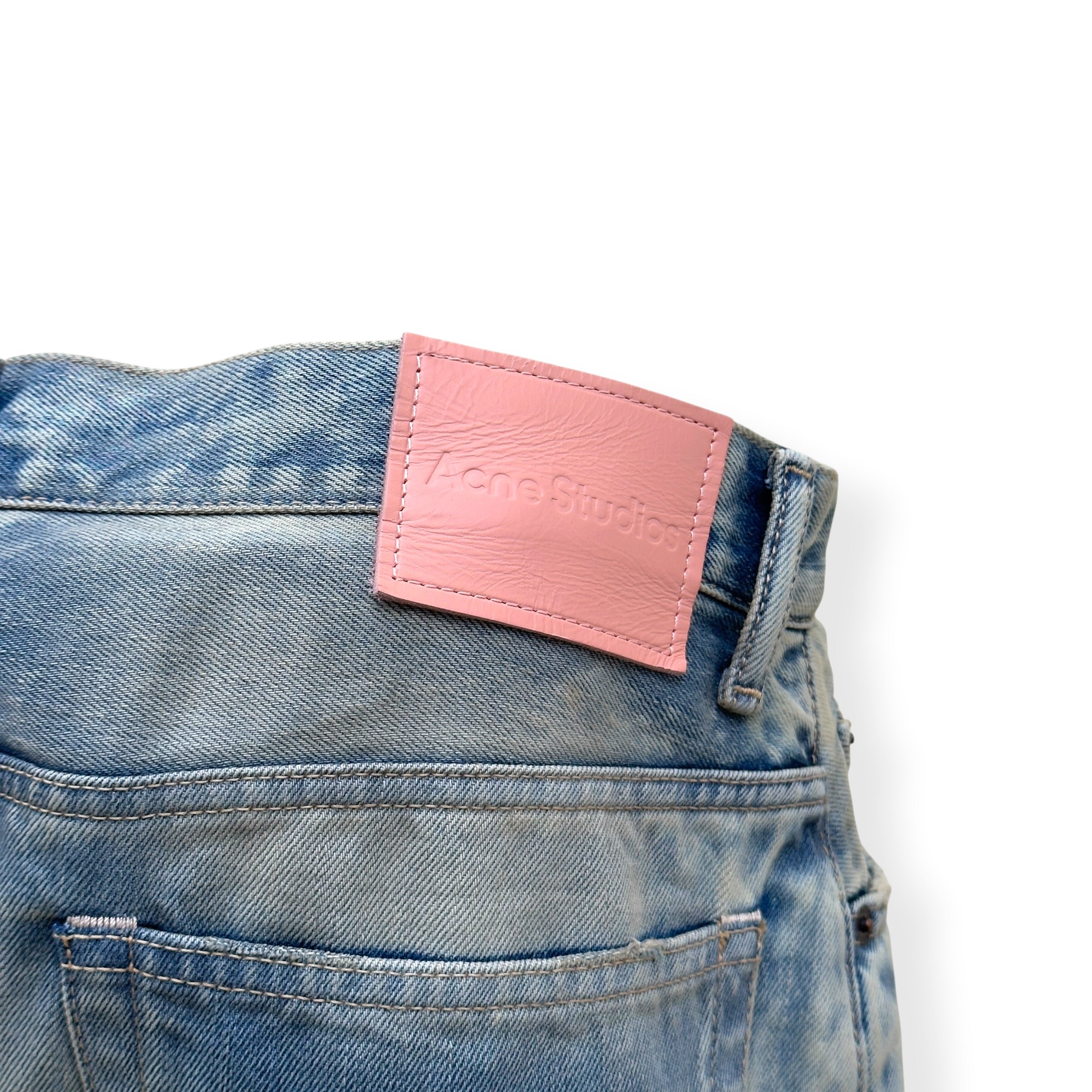 ACNE STUDIOS DISTRESSED WIDE LEG JEANS BLUE 33/34 / M