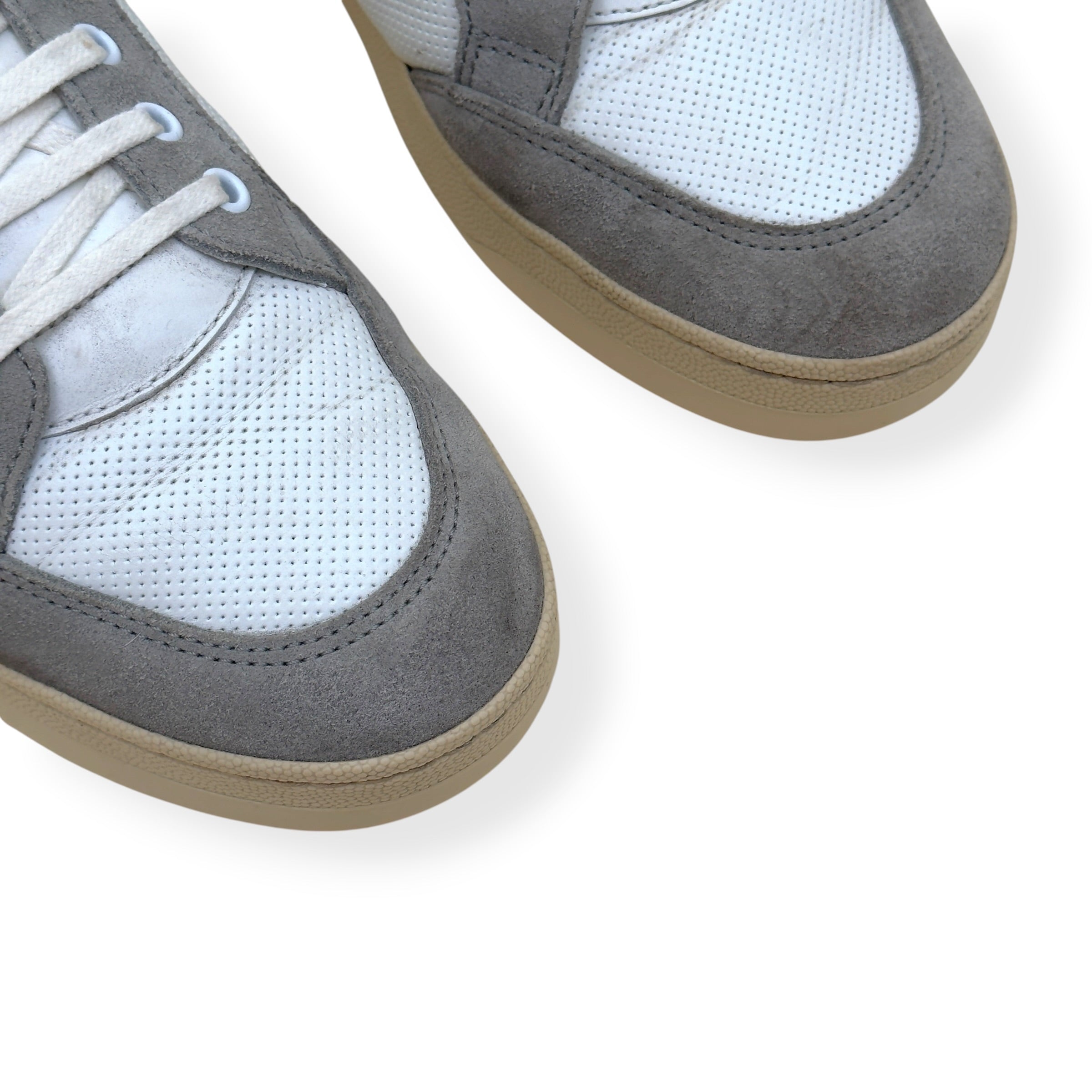 SAINT LAURENT SL/61 PANELLED SUEDE LEATHER SNEAKER GREY / WHITE 43 / UK9
