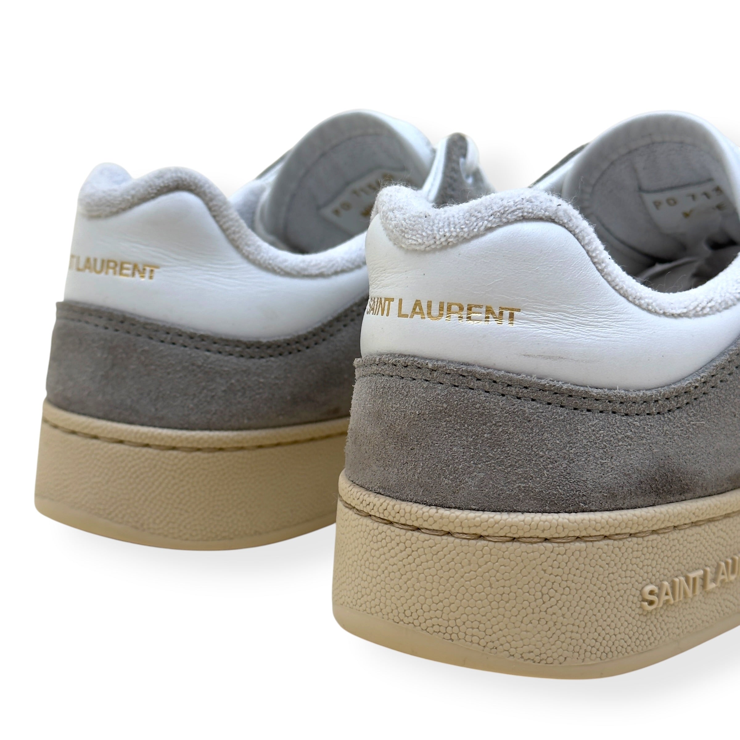 SAINT LAURENT SL/61 PANELLED SUEDE LEATHER SNEAKER GREY / WHITE 43 / UK9