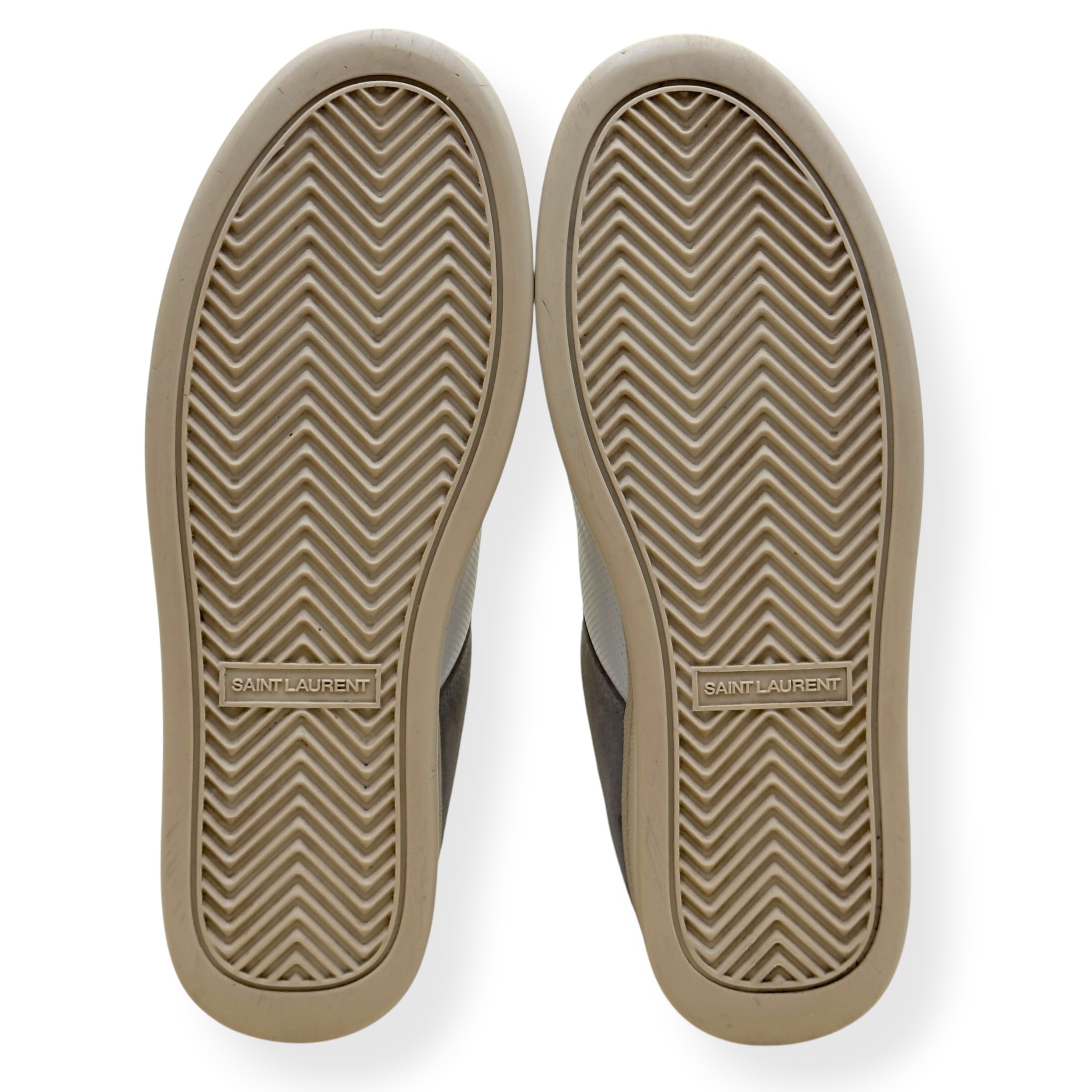 SAINT LAURENT SL/61 PANELLED SUEDE LEATHER SNEAKER GREY / WHITE 43 / UK9