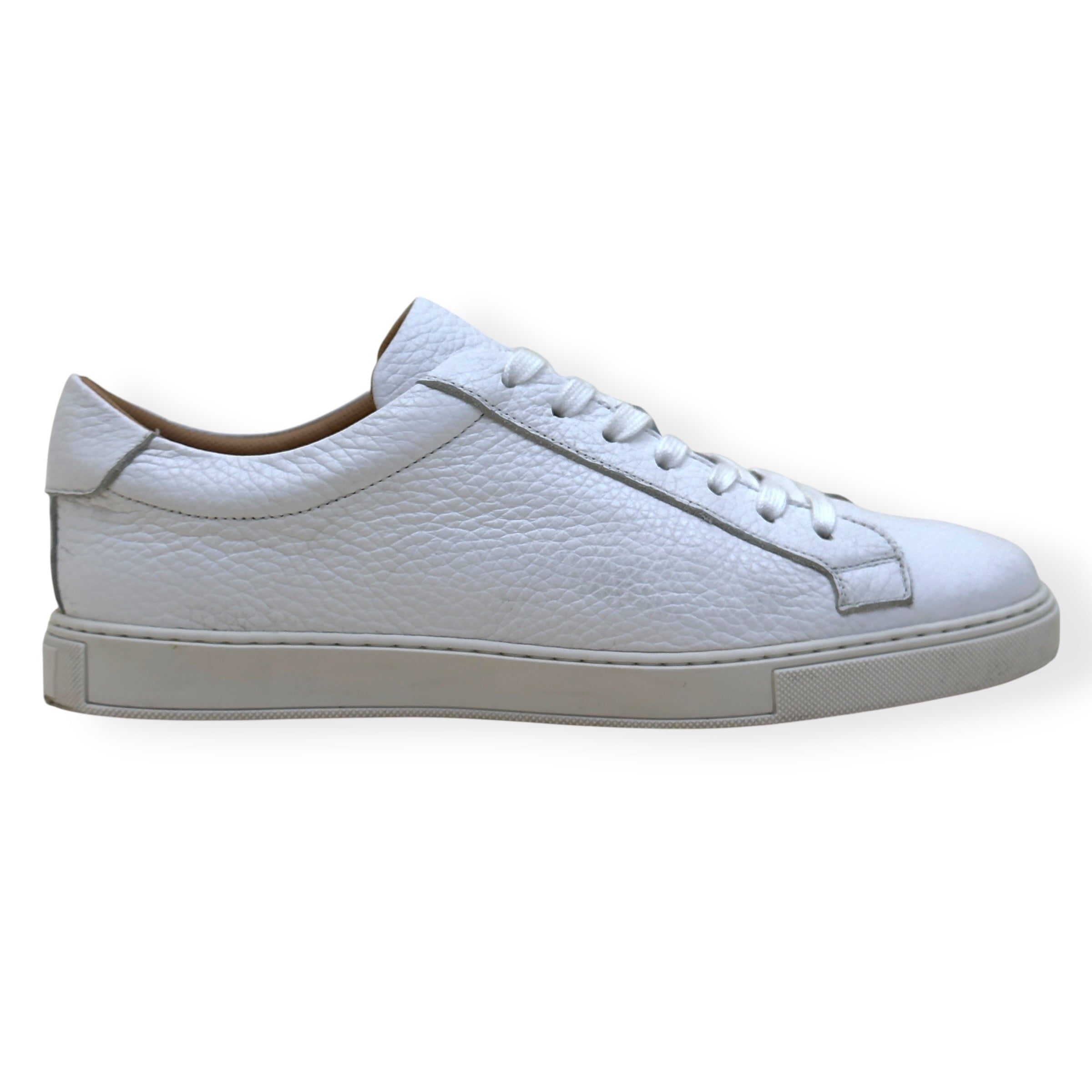 THOM SWEENEY PEBBLED LEATHER SNEAKER WHITE UK9