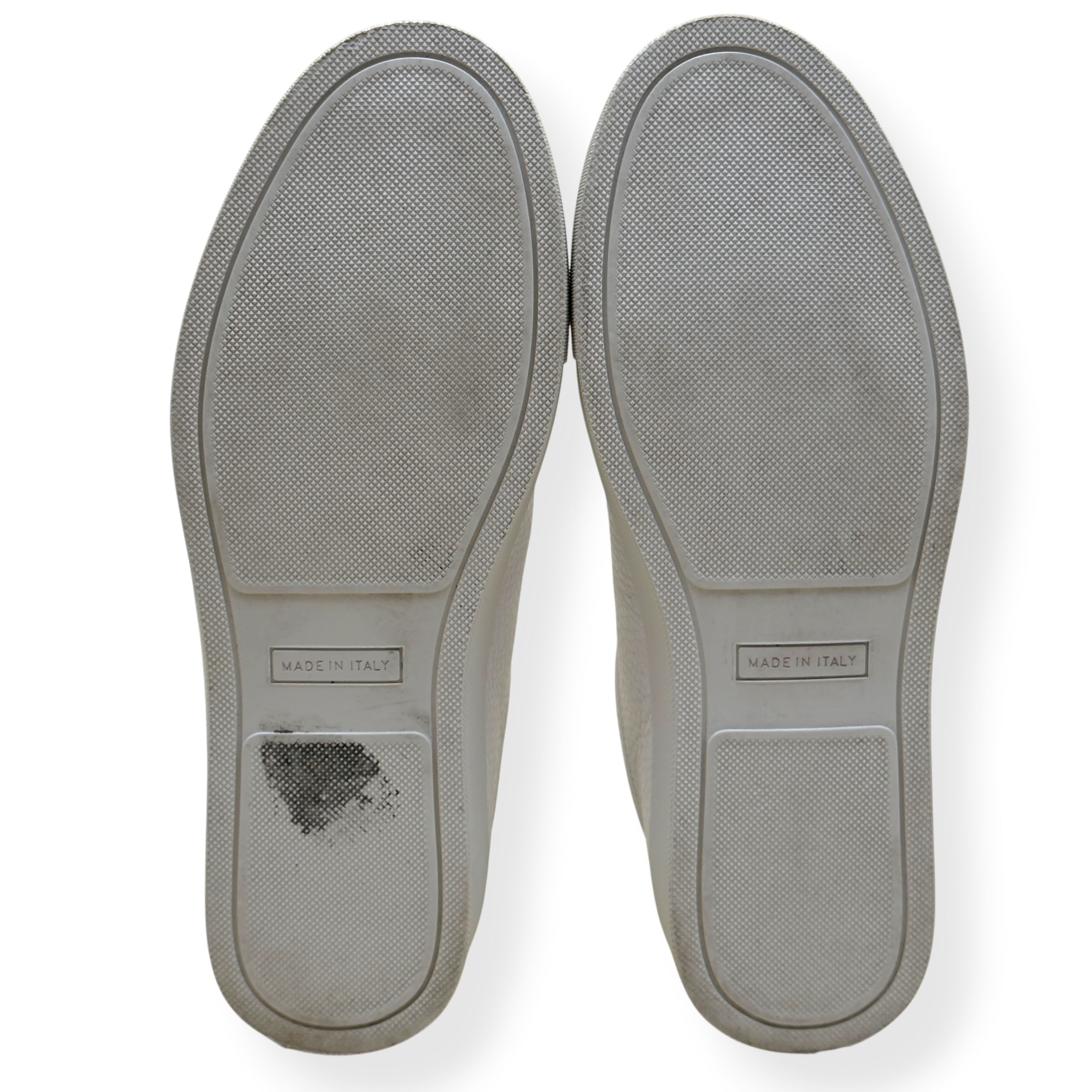 THOM SWEENEY PEBBLED LEATHER SNEAKER WHITE UK9