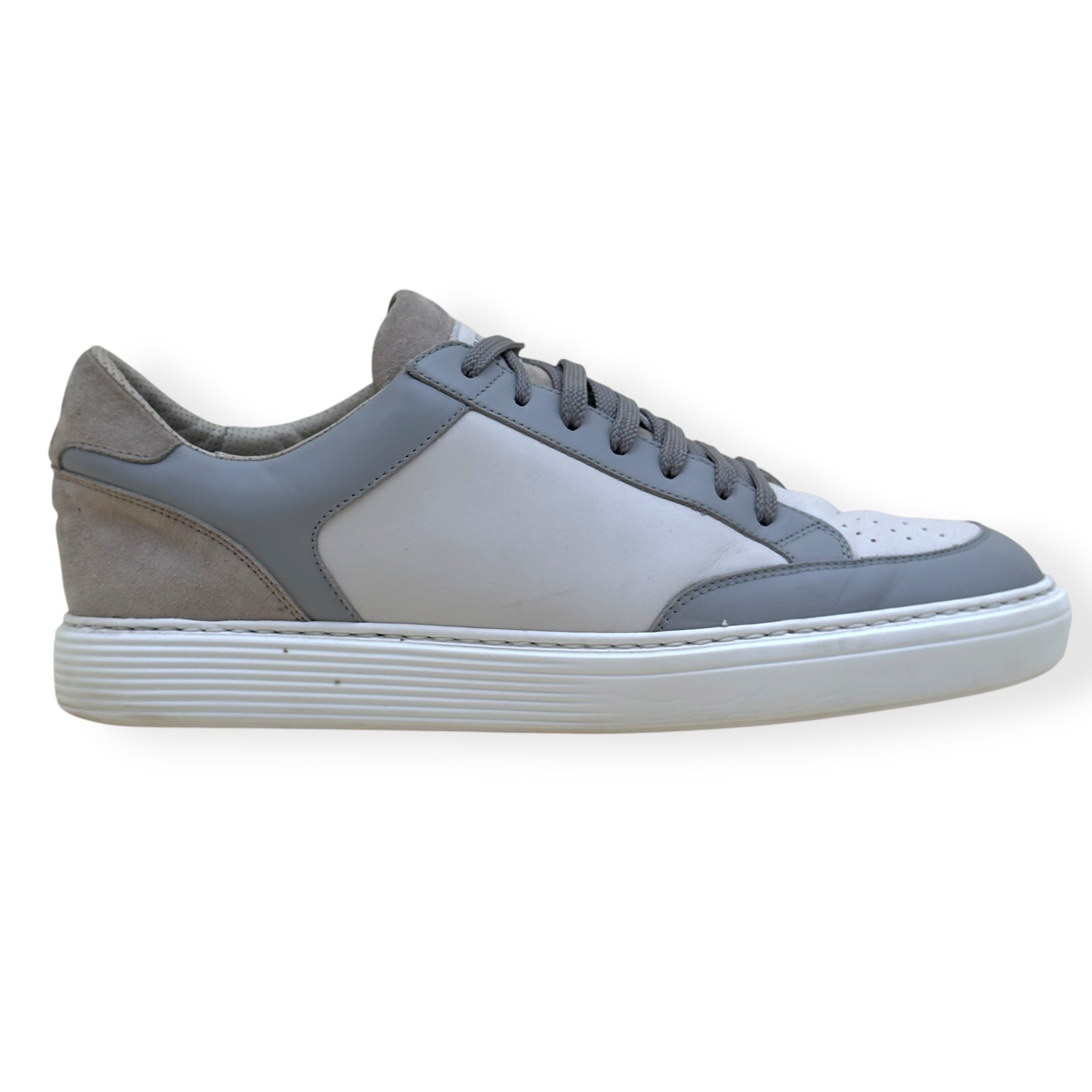 BRUNELLO CUCINELLI SUEDE / LEATHER SNEAKER GREY / WHITE 43 / UK9