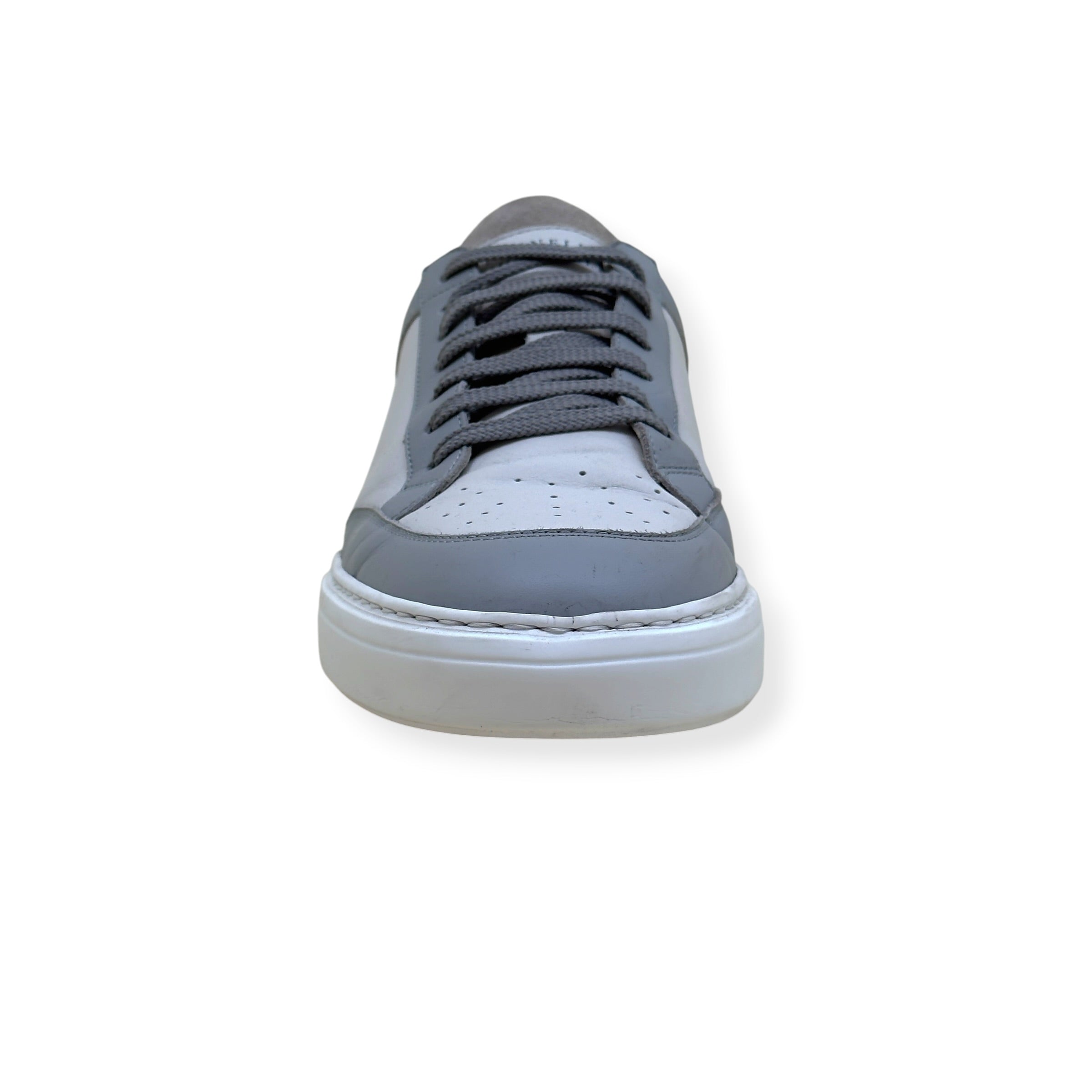 BRUNELLO CUCINELLI SUEDE / LEATHER SNEAKER GREY / WHITE 43 / UK9