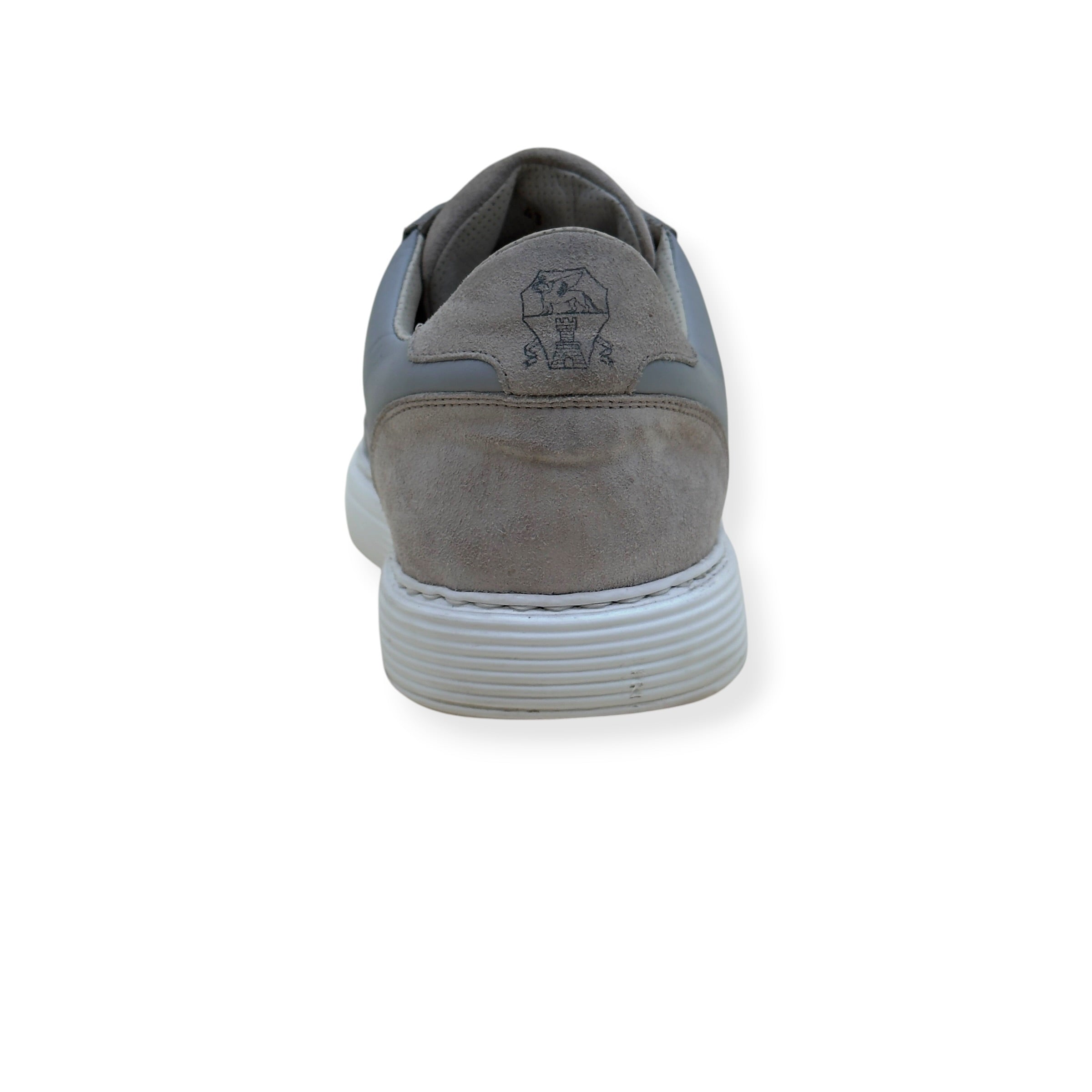 BRUNELLO CUCINELLI SUEDE / LEATHER SNEAKER GREY / WHITE 43 / UK9