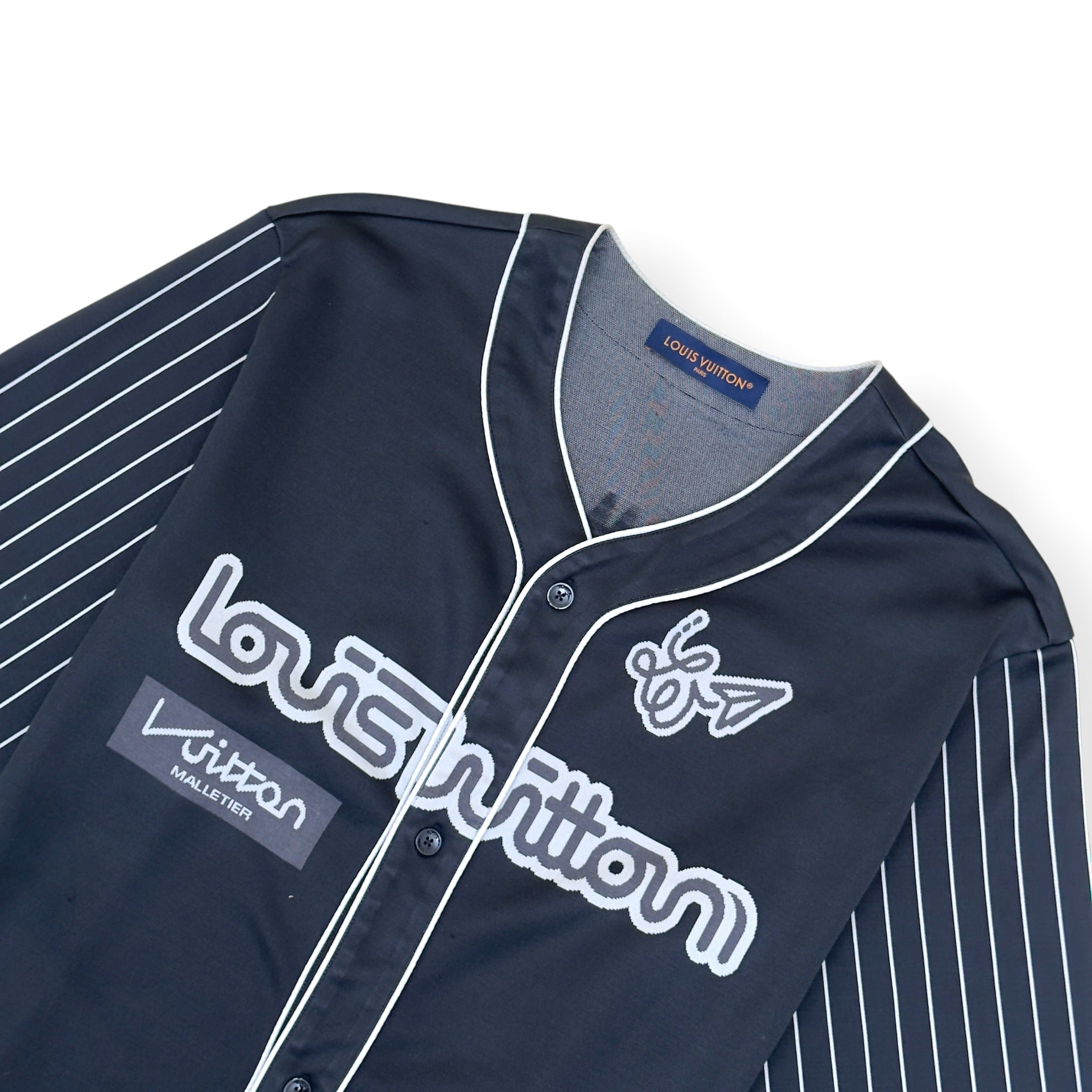 LOUIS VUITTON BASEBALL JERSEY BLACK / WHITE XXL