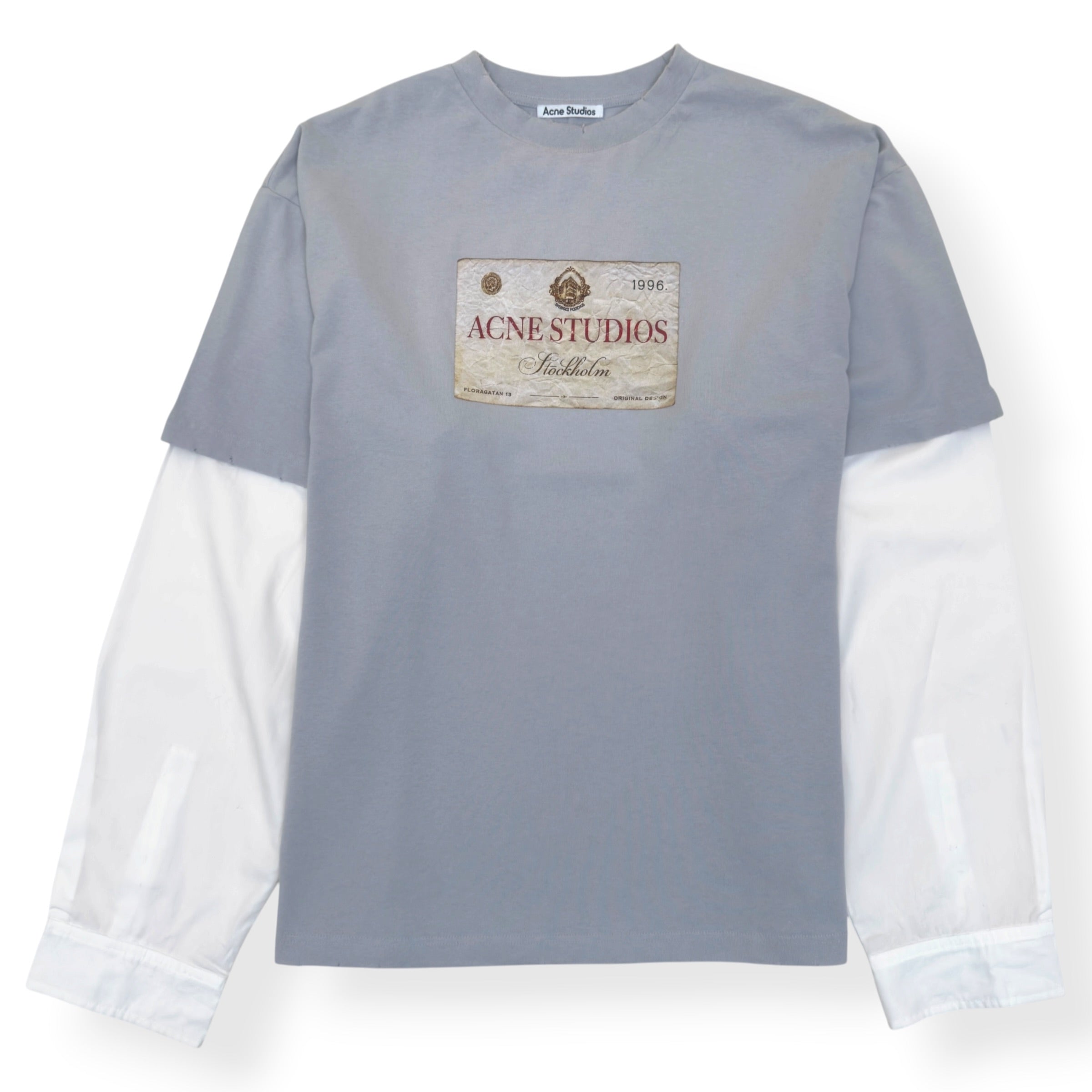 ACNE STUDIOS 1996 LOGO LONG SLEEVE T-SHIRT GREY XL