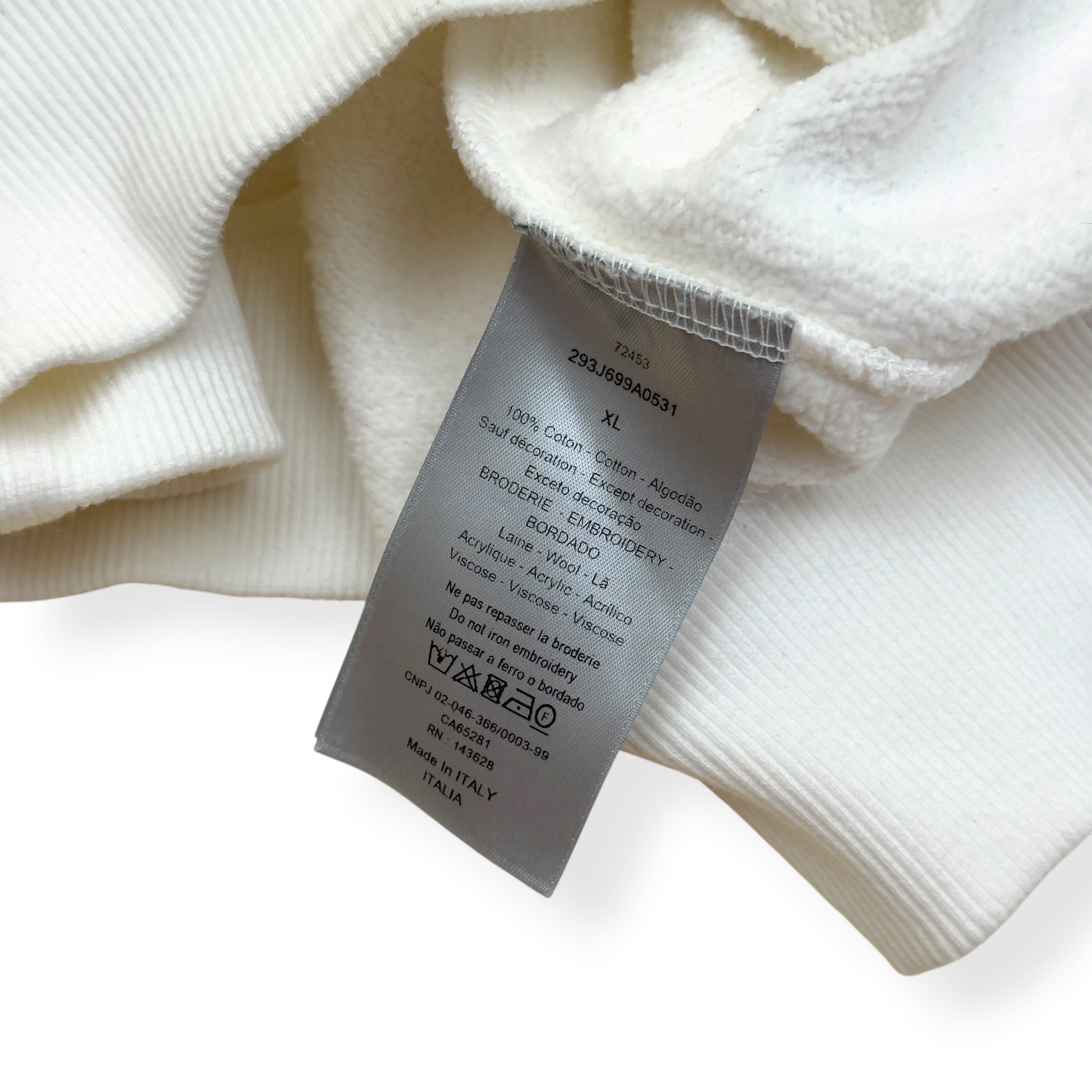 DIOR CHRISTIAN DIOR ATELIER AVENUE MONTAIGNE SWEATSHIRT WHITE XL