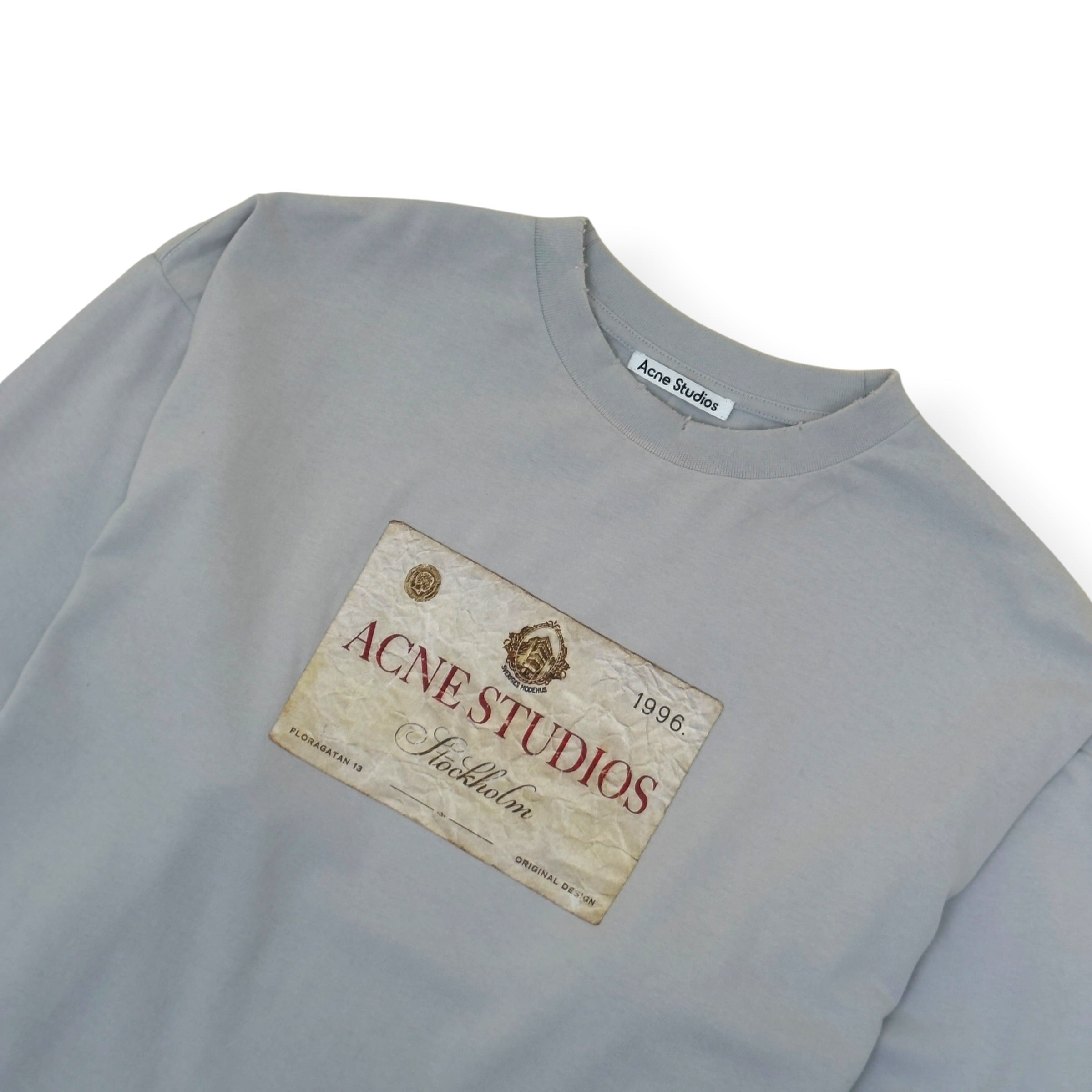 ACNE STUDIOS 1996 LOGO LONG SLEEVE T-SHIRT GREY XL