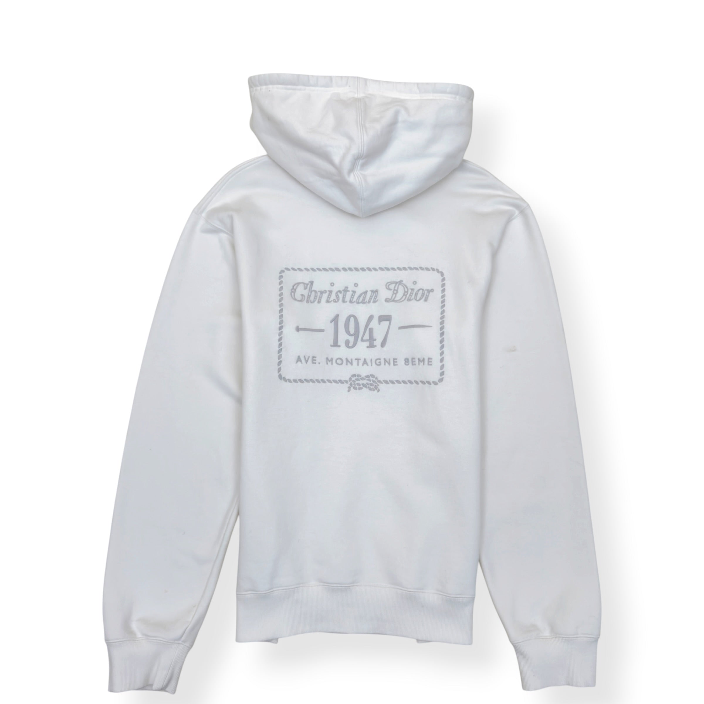 DIOR CHRISTIAN DIOR 1947 AVE MONTAIGNE HOODIE WHITE XL