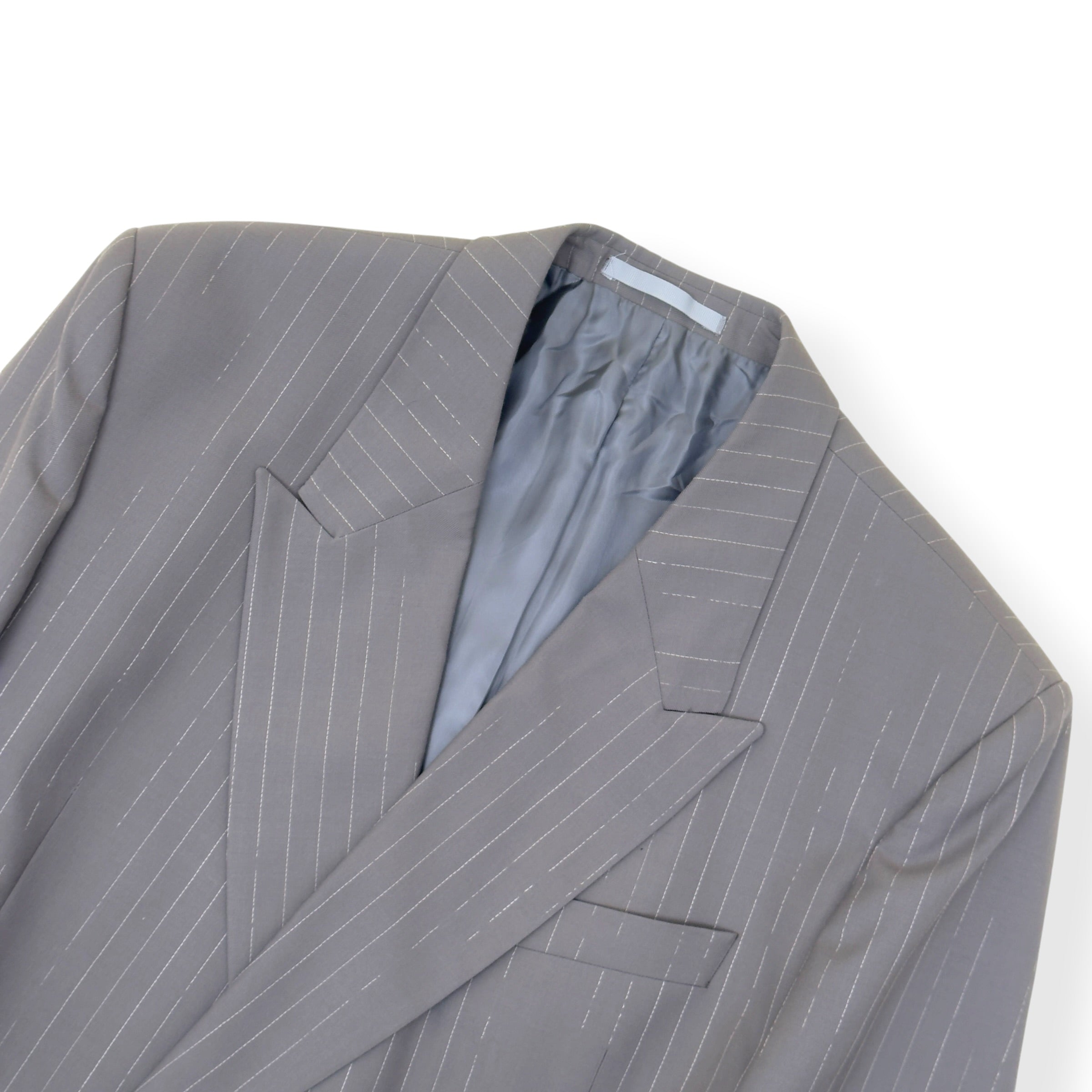 BOSS EDITORIAL PINSTRIPE DOUBLE BREASTED BLAZER GREY 54 / XL