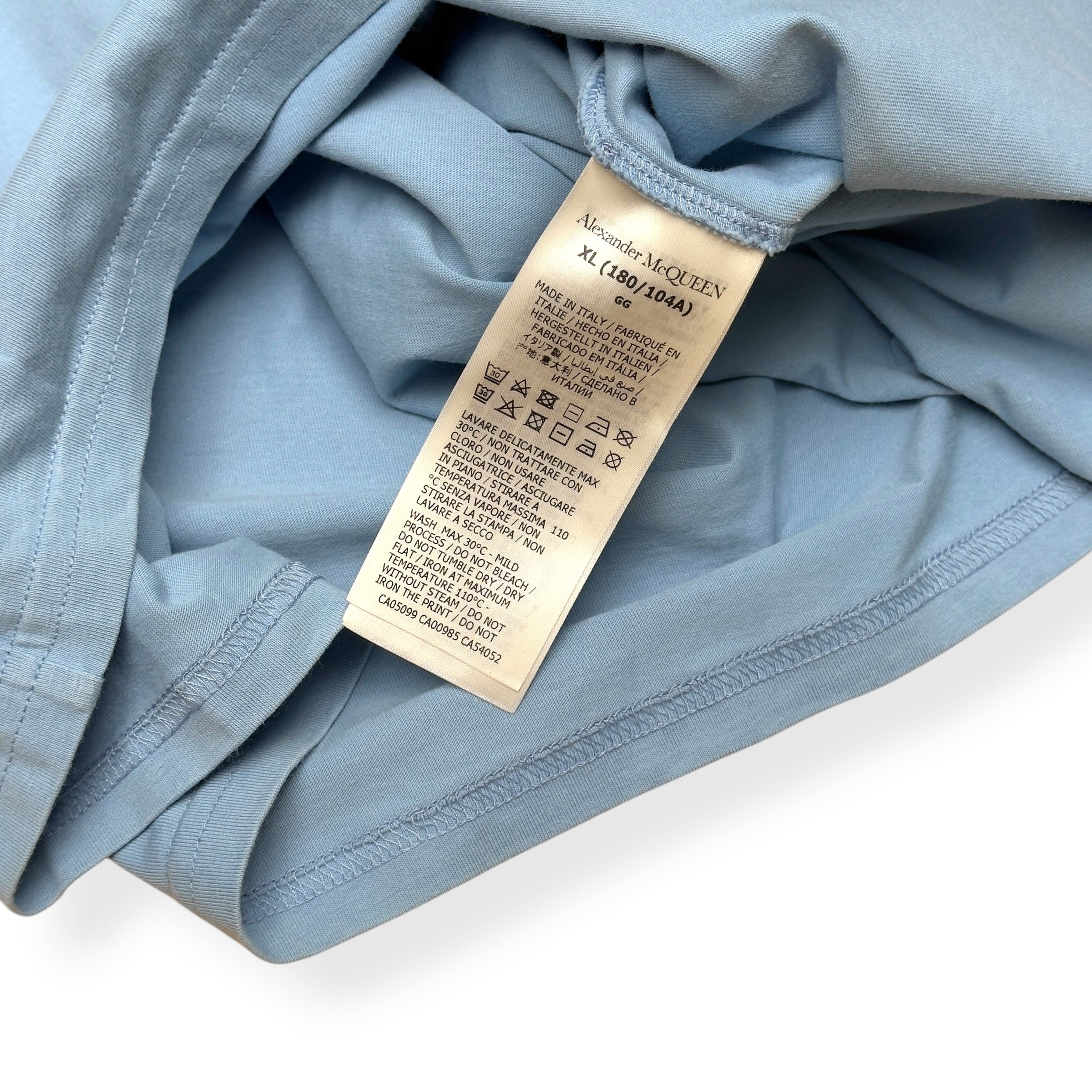 ALEXANDER MCQUEEN GRAFFITI LOGO T-SHIRT BLUE XL