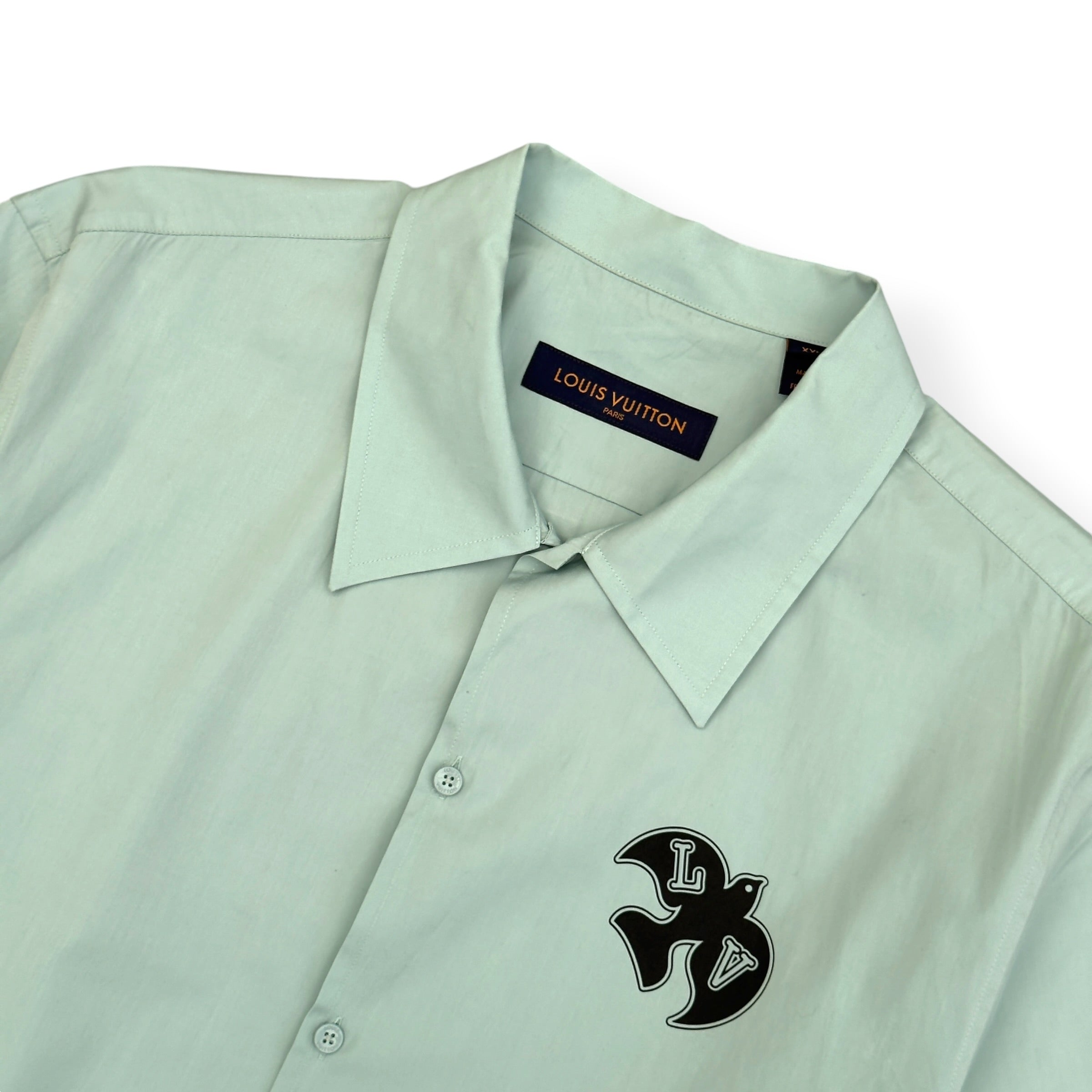 LOUIS VUITTON LV BIRD LOGO SHORT SLEEVE SHIRT MINT XXL
