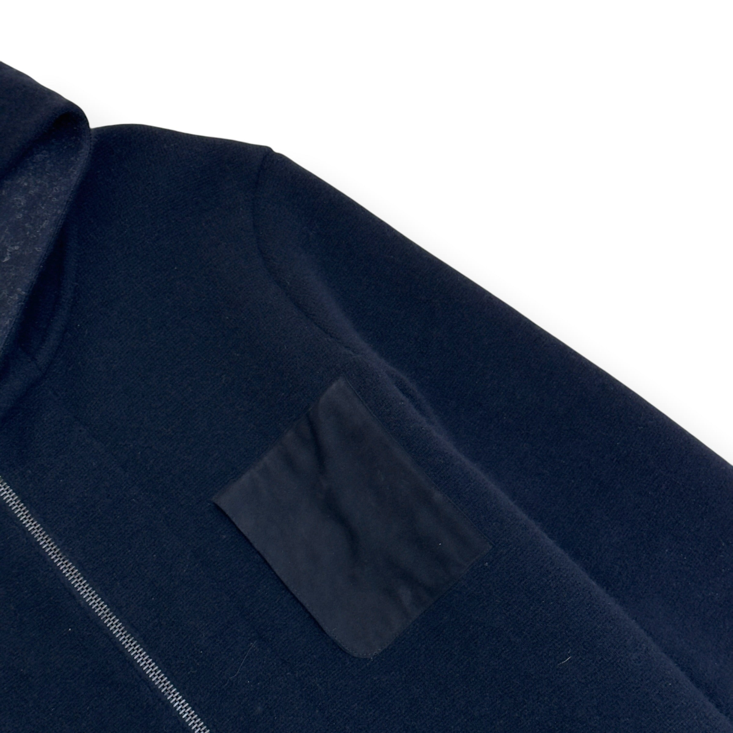 FALKE WOOL ZIP HOODED COAT BLACK SIZE 50 / L