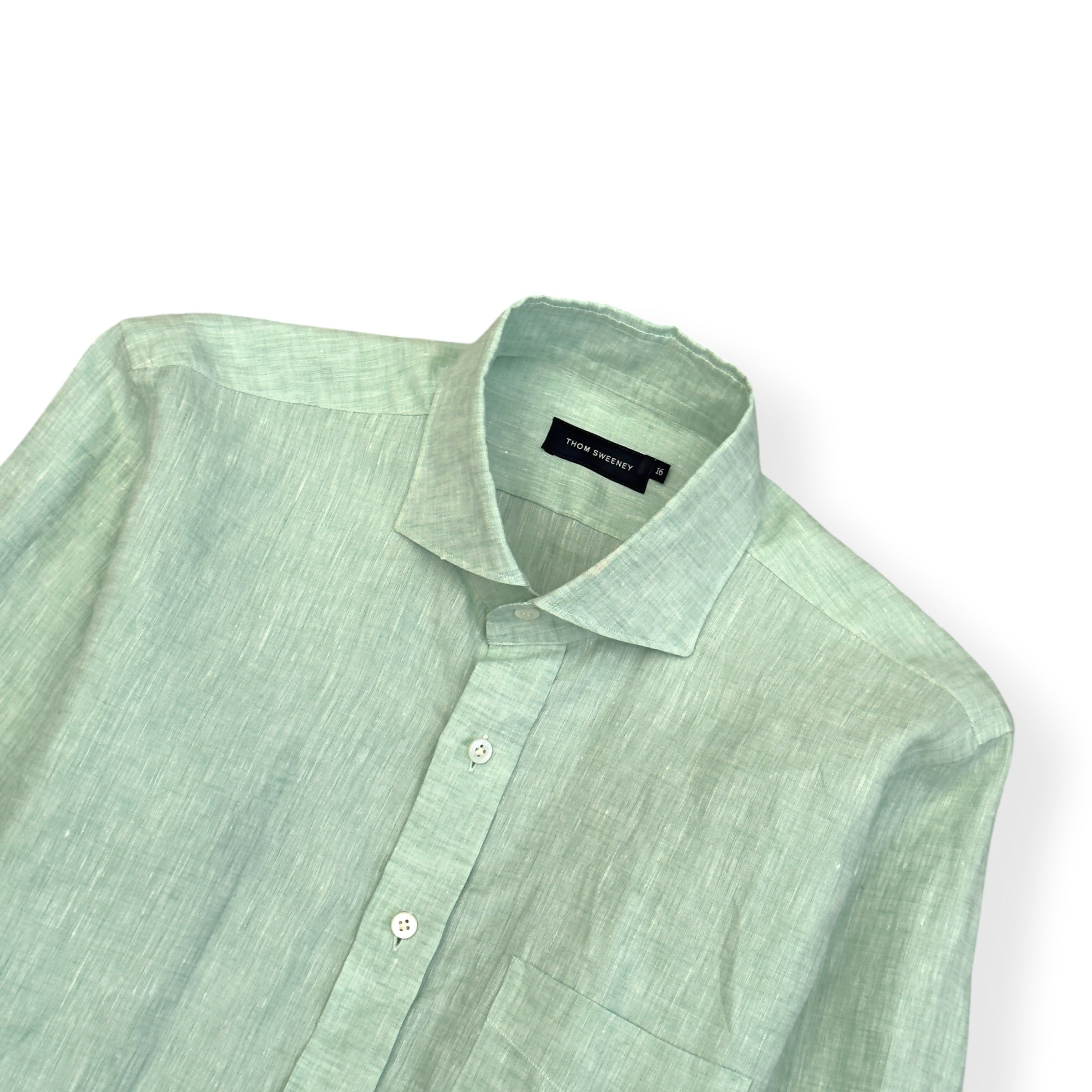 THOM SWEENEY LINEN SHIRT MINT 16 / L