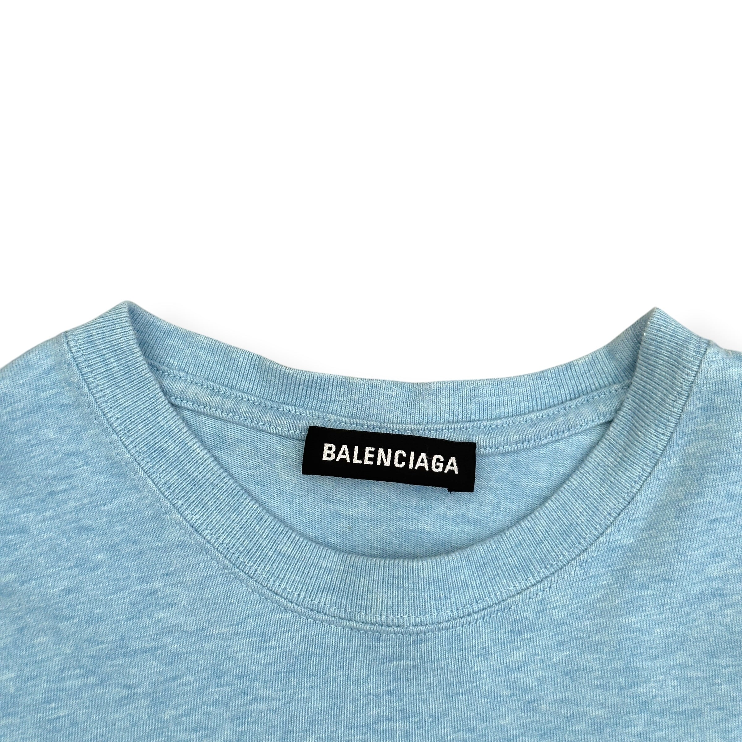 BALENCIAGA BB LOGO T-SHIRT LIGHT BLUE XL