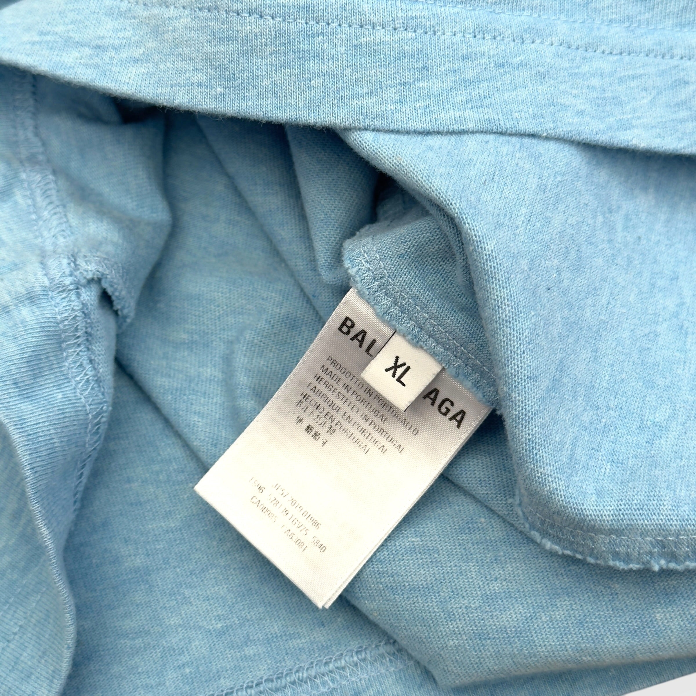 BALENCIAGA BB LOGO T-SHIRT LIGHT BLUE XL