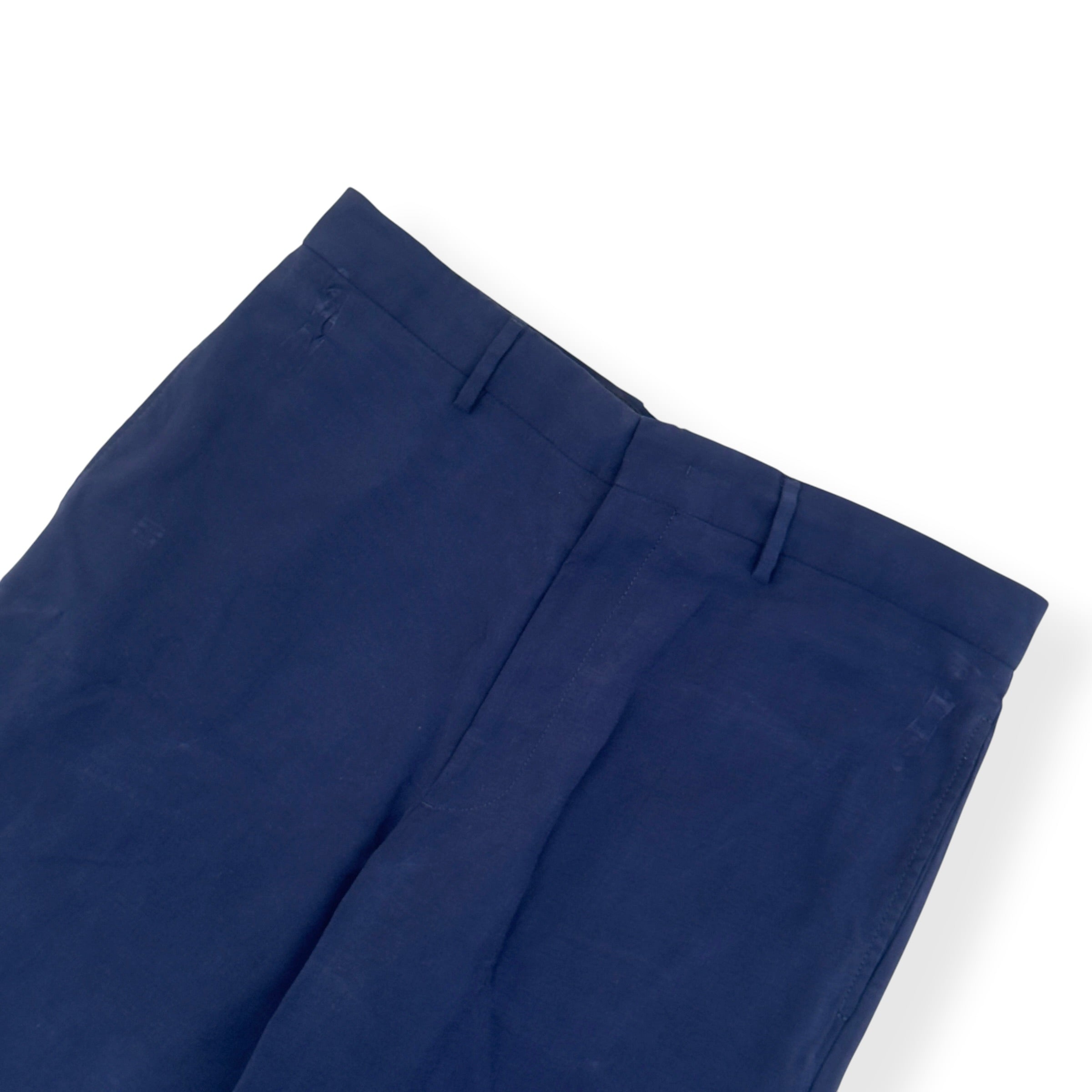 THOM SWEENEY TAILORED STRAIGHT LEG TROUSERS NAVY 50 / M