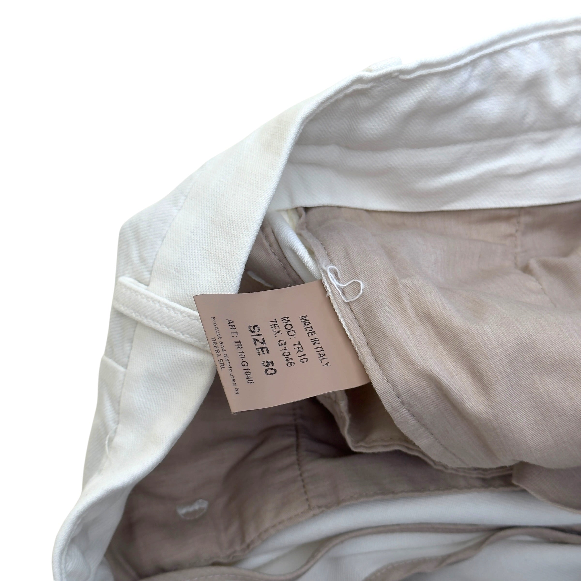 THOM SWEENEY TAILORED TROUSERS WHITE 50 / M