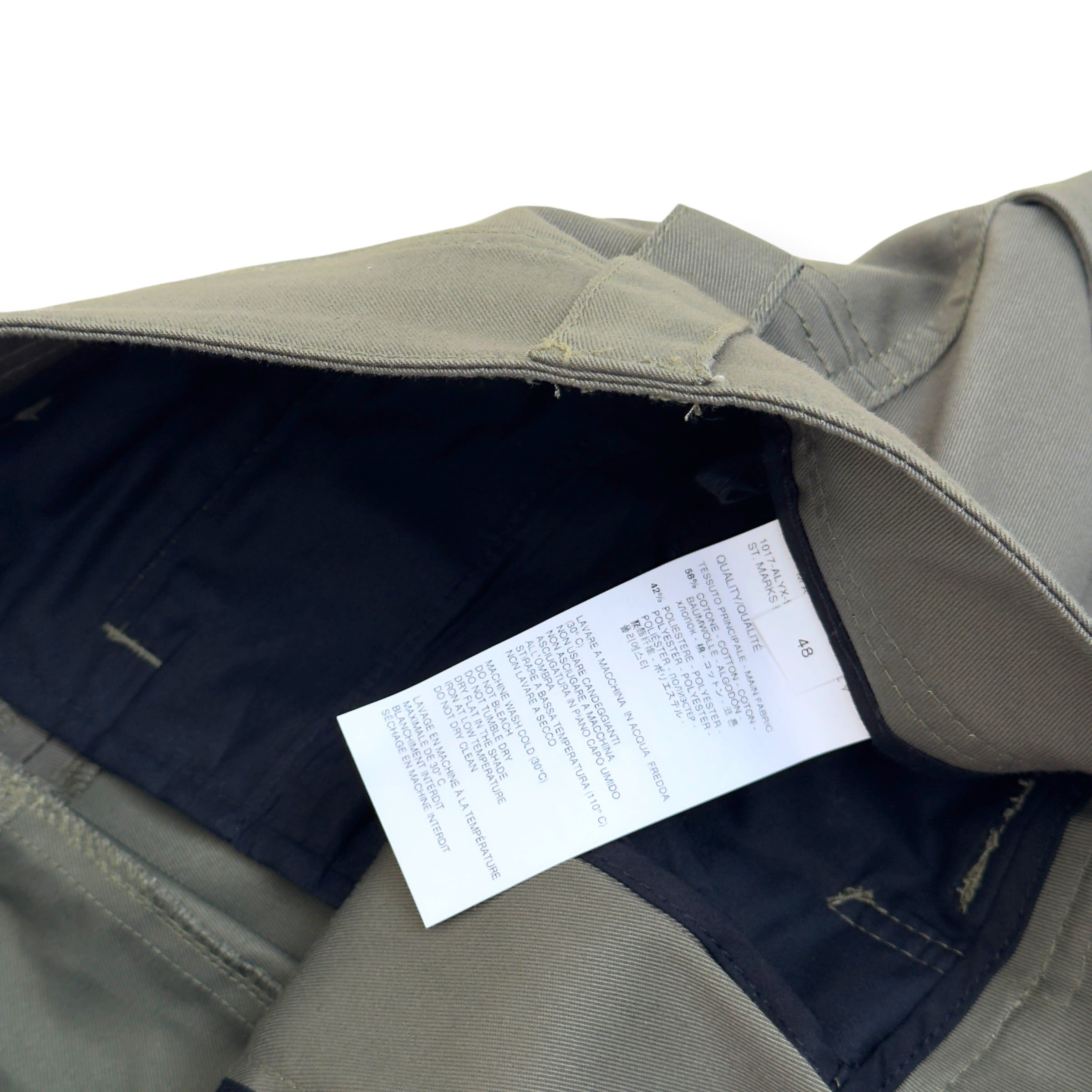 1017 ALYX 9SM CARGO TROUSERS KHAKI 48 / M