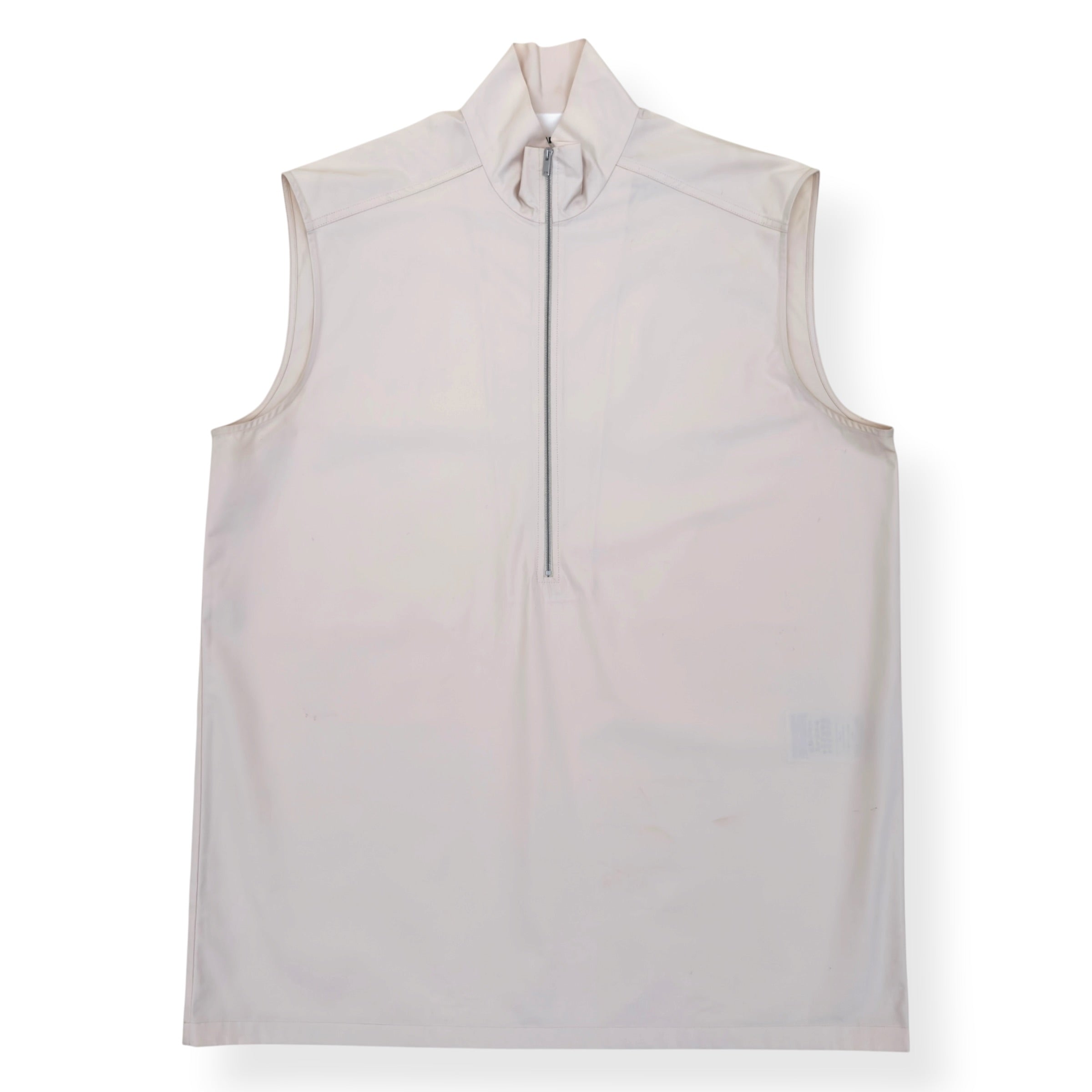 JIL SANDER HALF-ZIP SLEEVELESS TOP CREAM SIZE 50 / L
