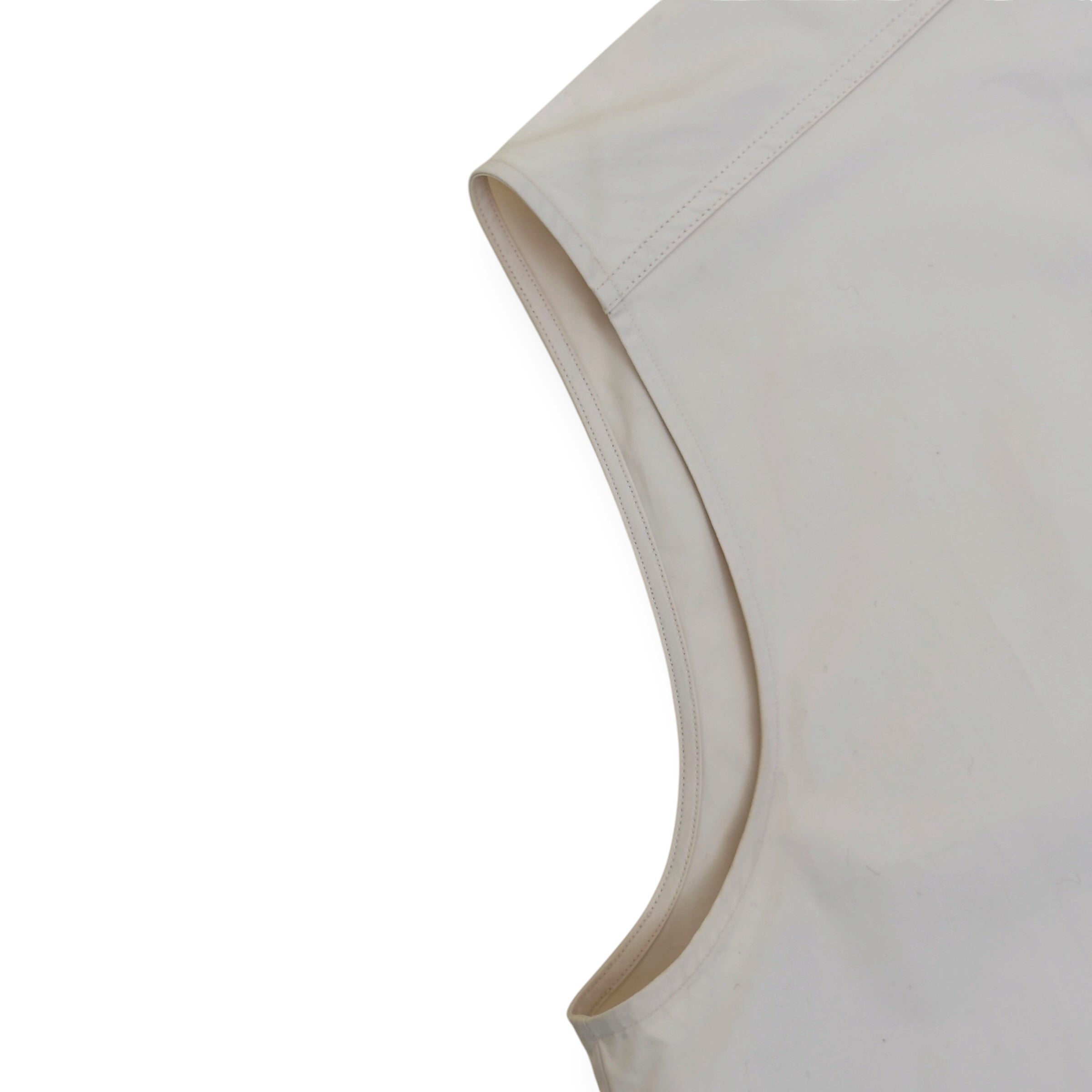 JIL SANDER HALF-ZIP SLEEVELESS TOP CREAM SIZE 50 / L