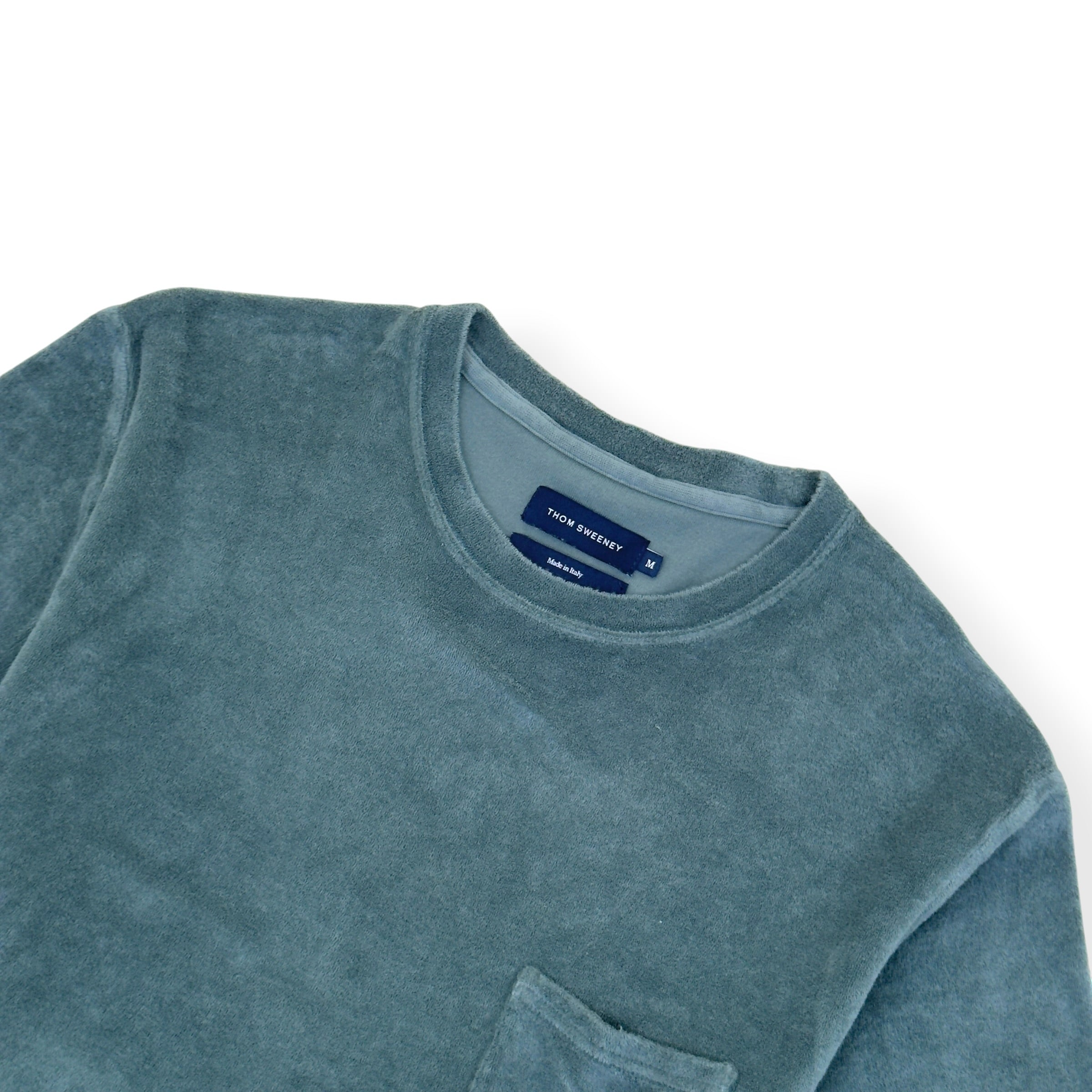 THOM SWEENEY TERRY COTTON POCKET T-SHIRT GREEN M