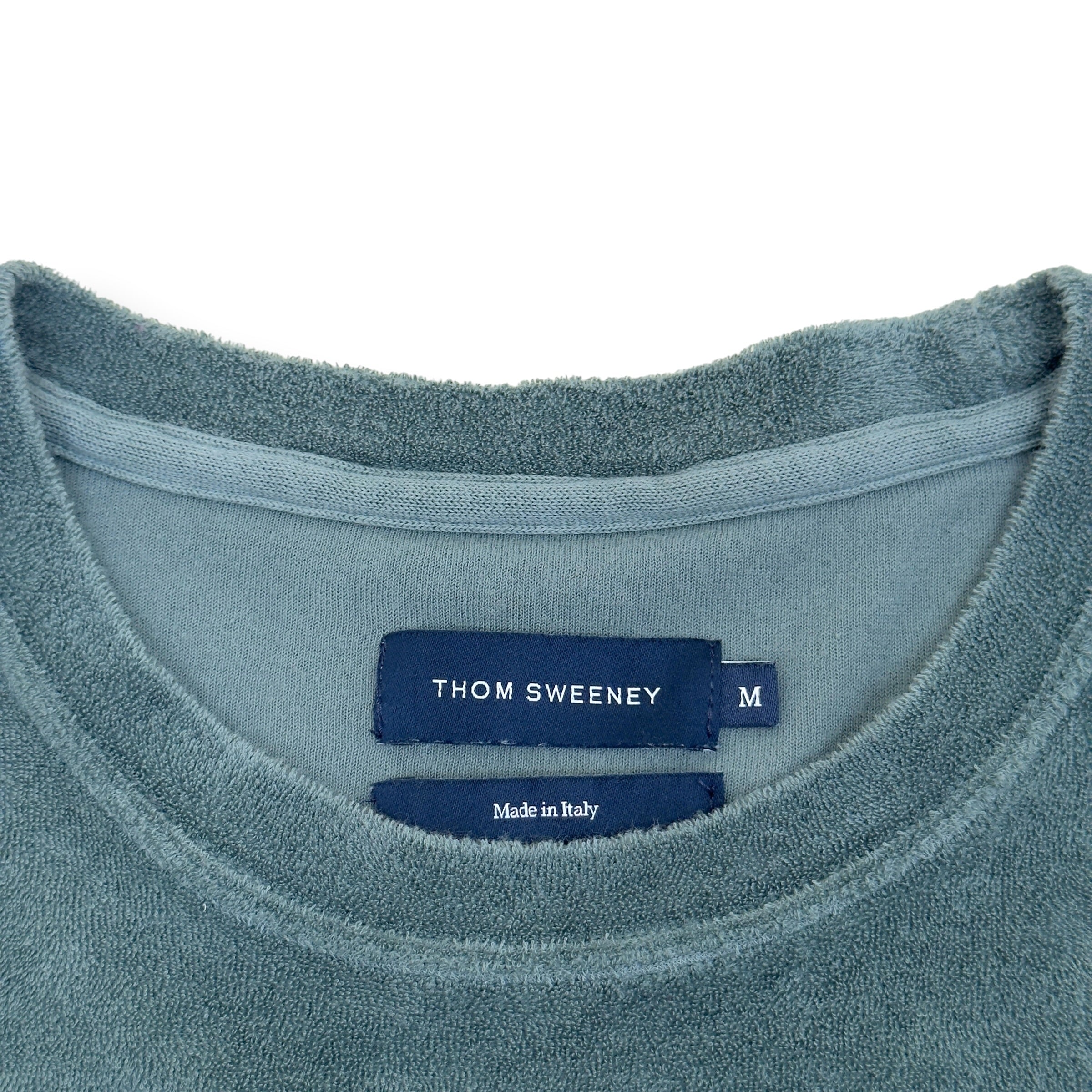 THOM SWEENEY TERRY COTTON POCKET T-SHIRT GREEN M