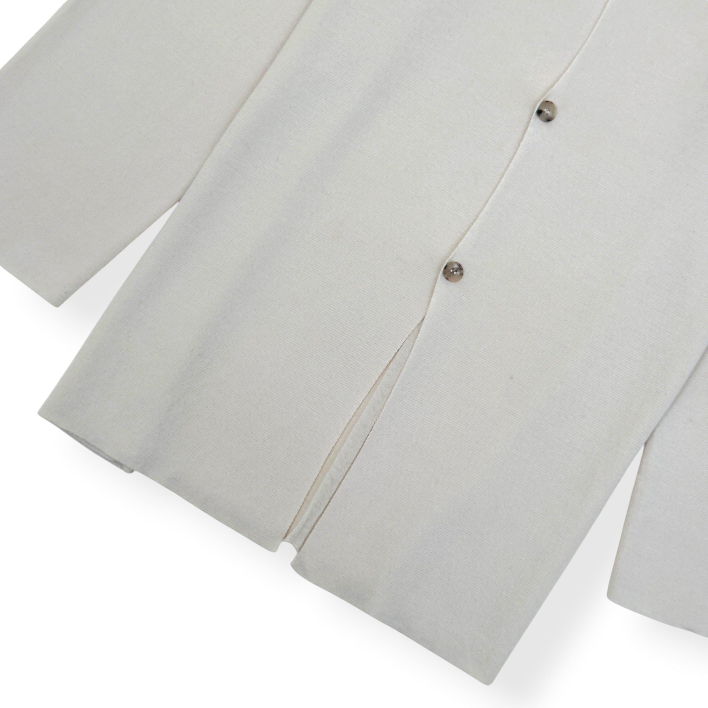 THE ROW CASHMERE OPEN COLLAR BUTTON CARDIGAN CREAM M