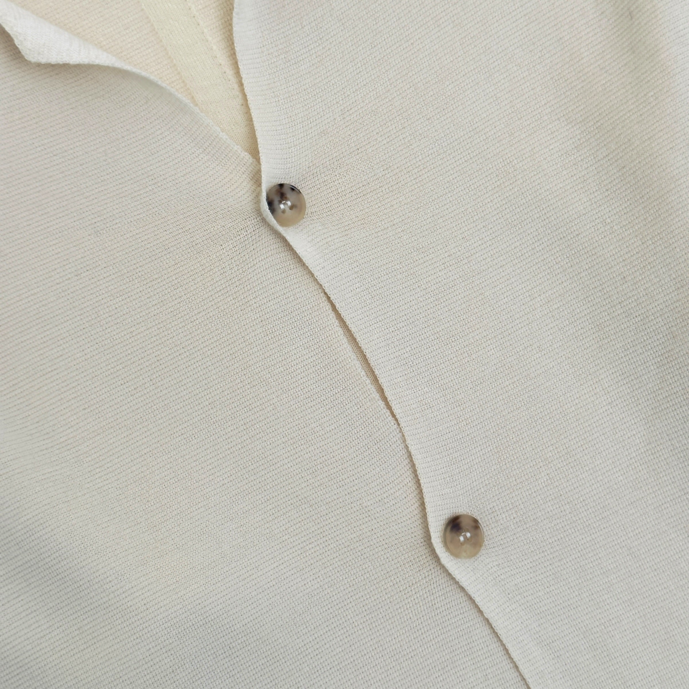 THE ROW CASHMERE OPEN COLLAR BUTTON CARDIGAN CREAM M
