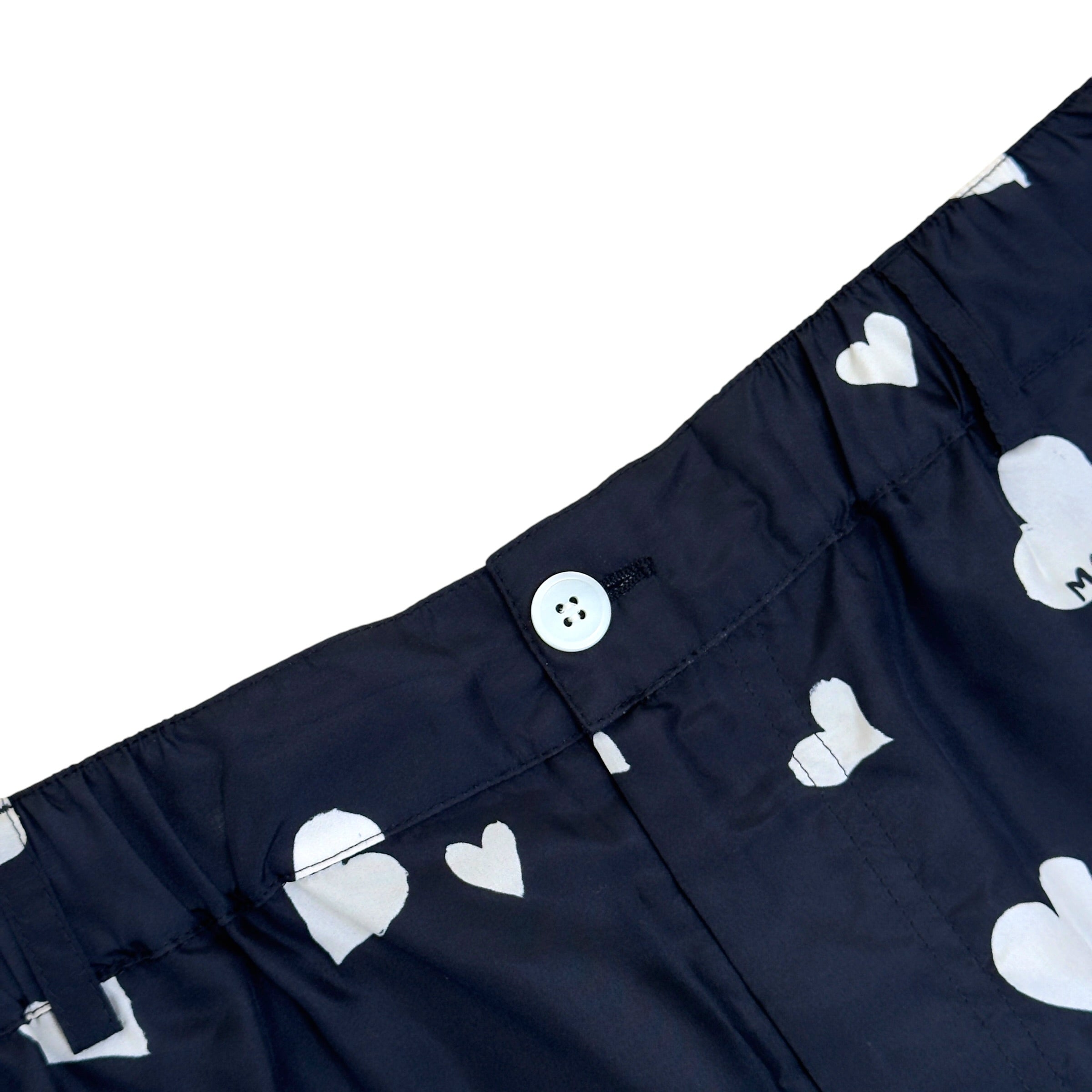 MARNI HEART PRINT SILK TROUSERS NAVY SIZE 50 / L