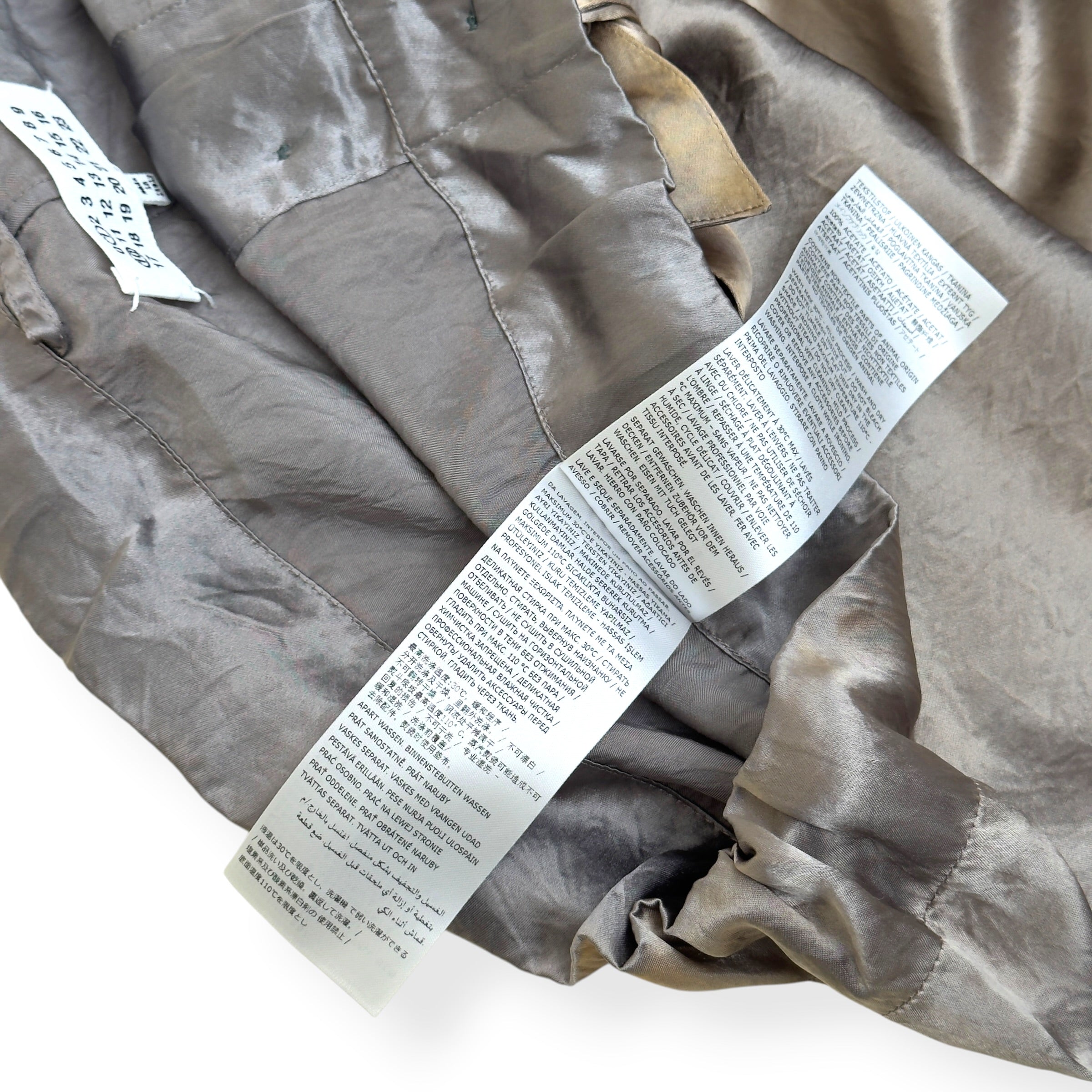 MAISON MARGIELA OVERSIZED SATIN DRAWSTRING TROUSERS SAGE 48 / M