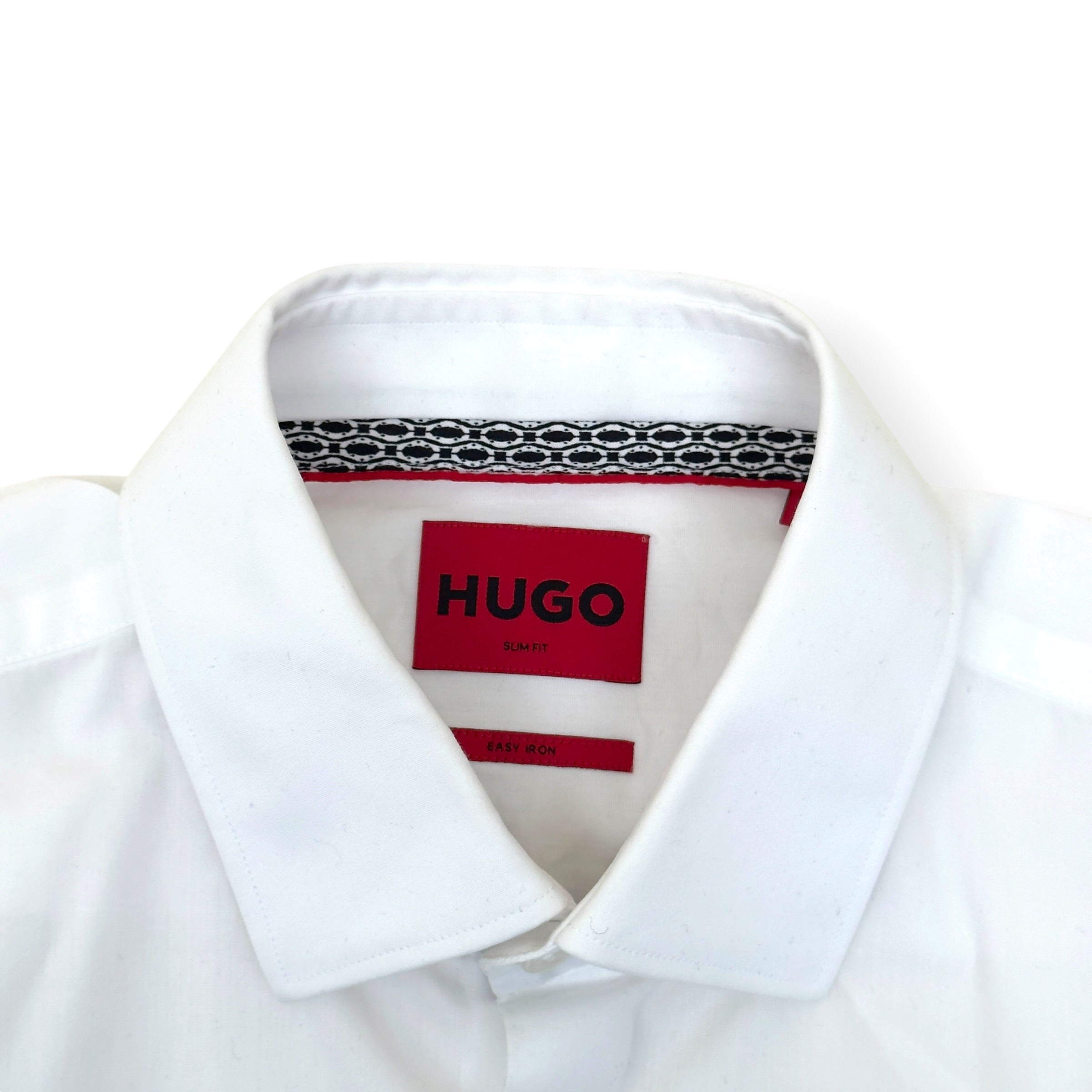 HUGO BOSS SLIM FIT COTTON SHIRT WHITE S