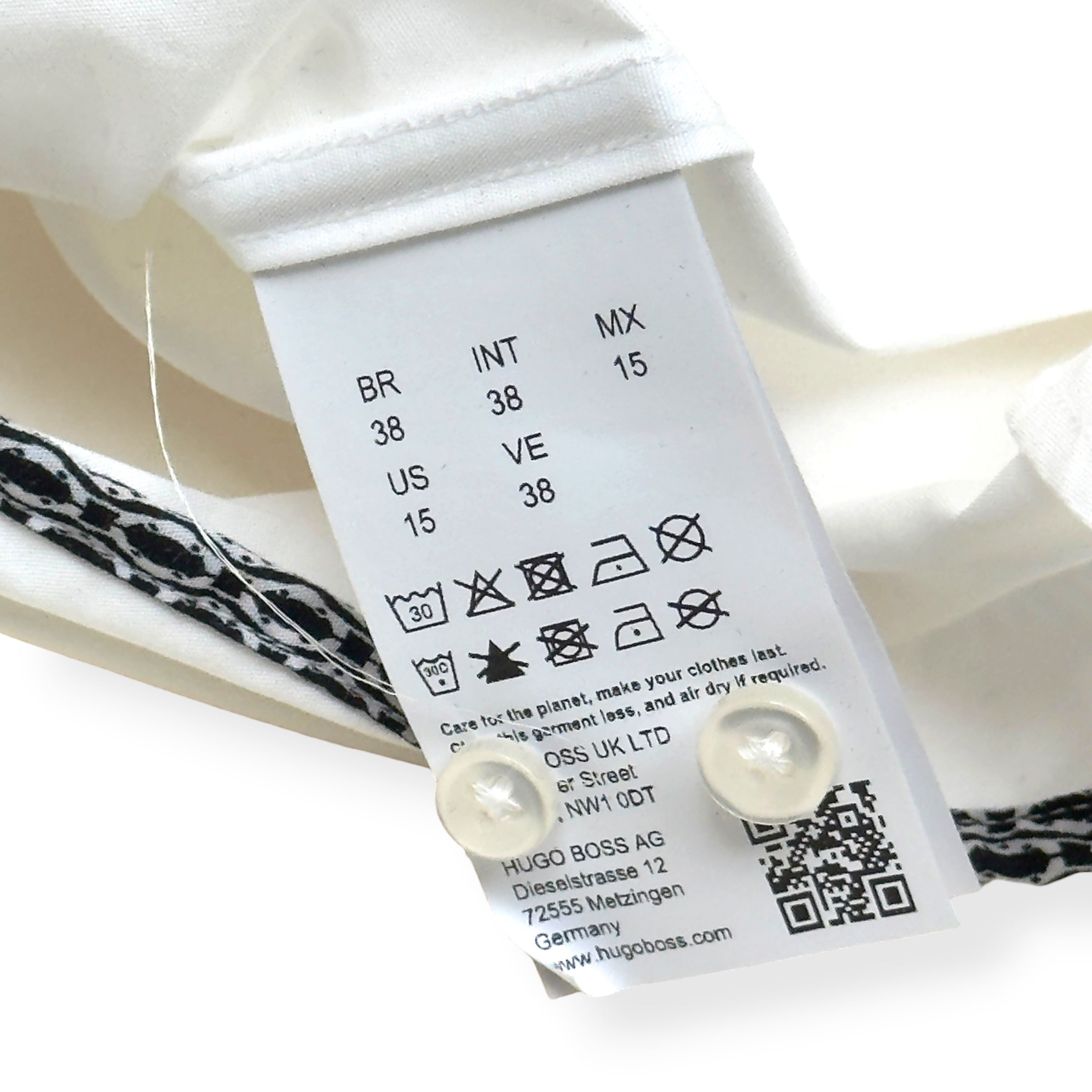 HUGO BOSS SLIM FIT COTTON SHIRT WHITE S