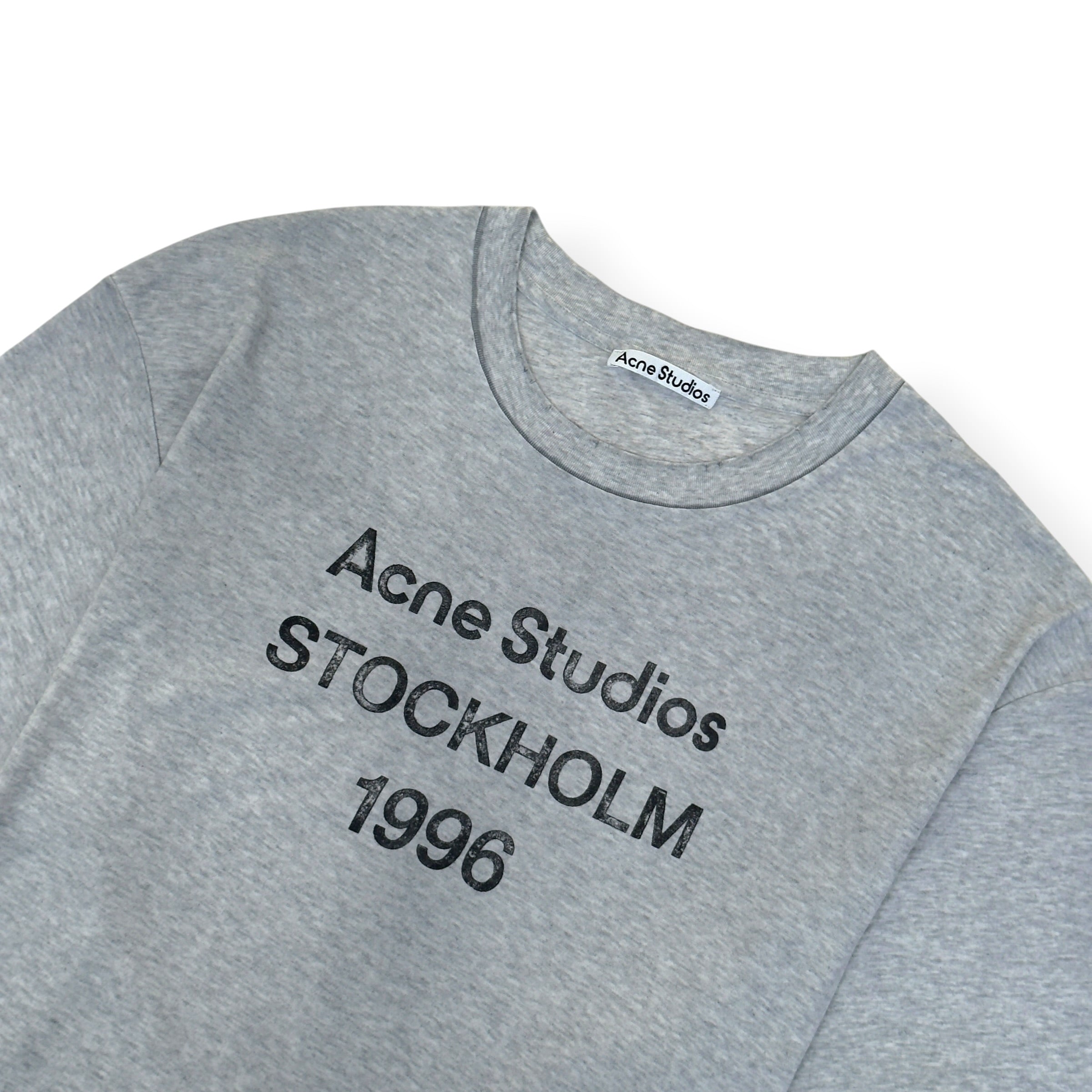 ACNE STUDIOS STOCKHOLM 1996 LOGO T-SHIRT GREY SIZE XXL