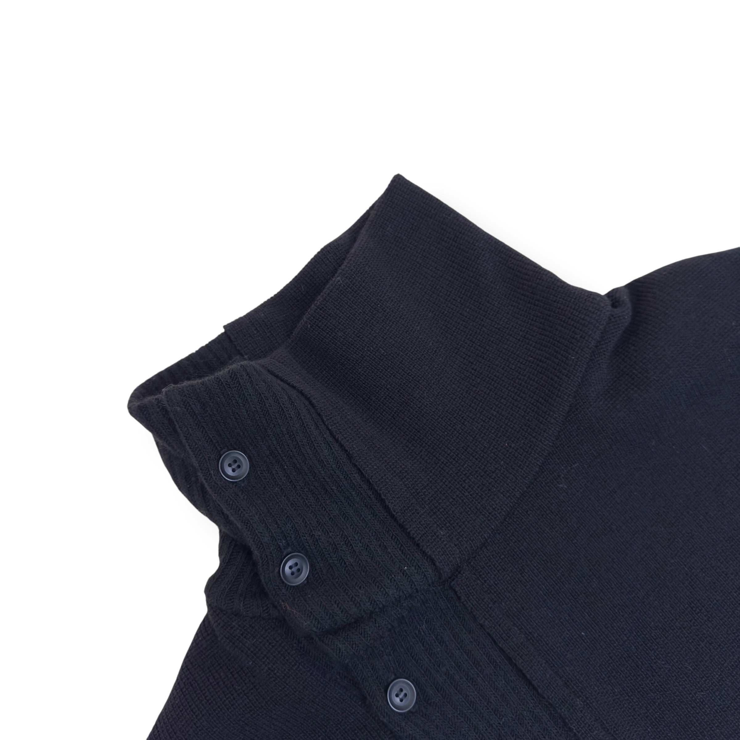 YOHJI YAMAMOTO POUR HOMME RIBBED HIGH NECK KNITTED JUMPER BLACK SIZE 3 / L