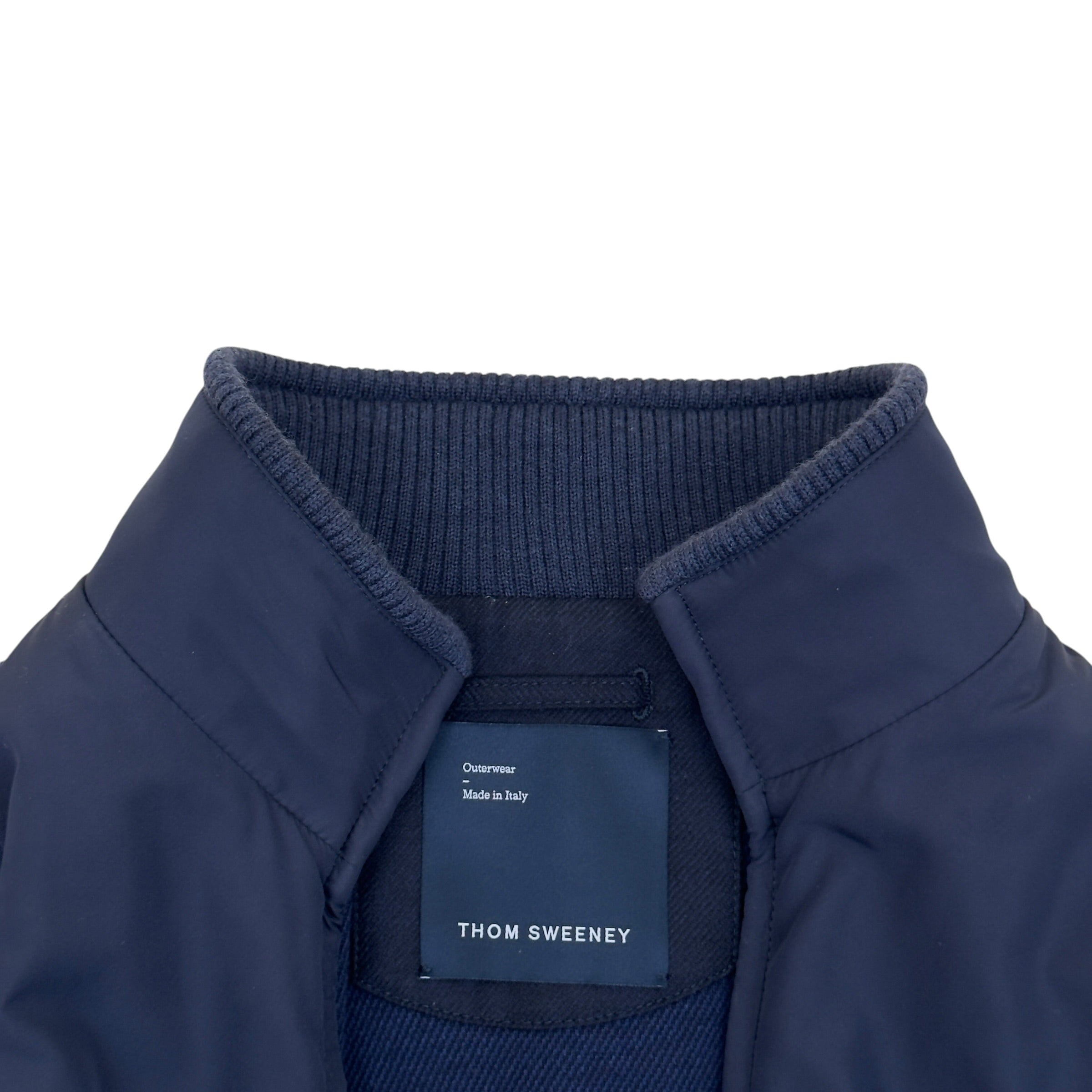 THOM SWEENEY WOOL CASHMERE ZIP BOMBER NAVY 52 / L