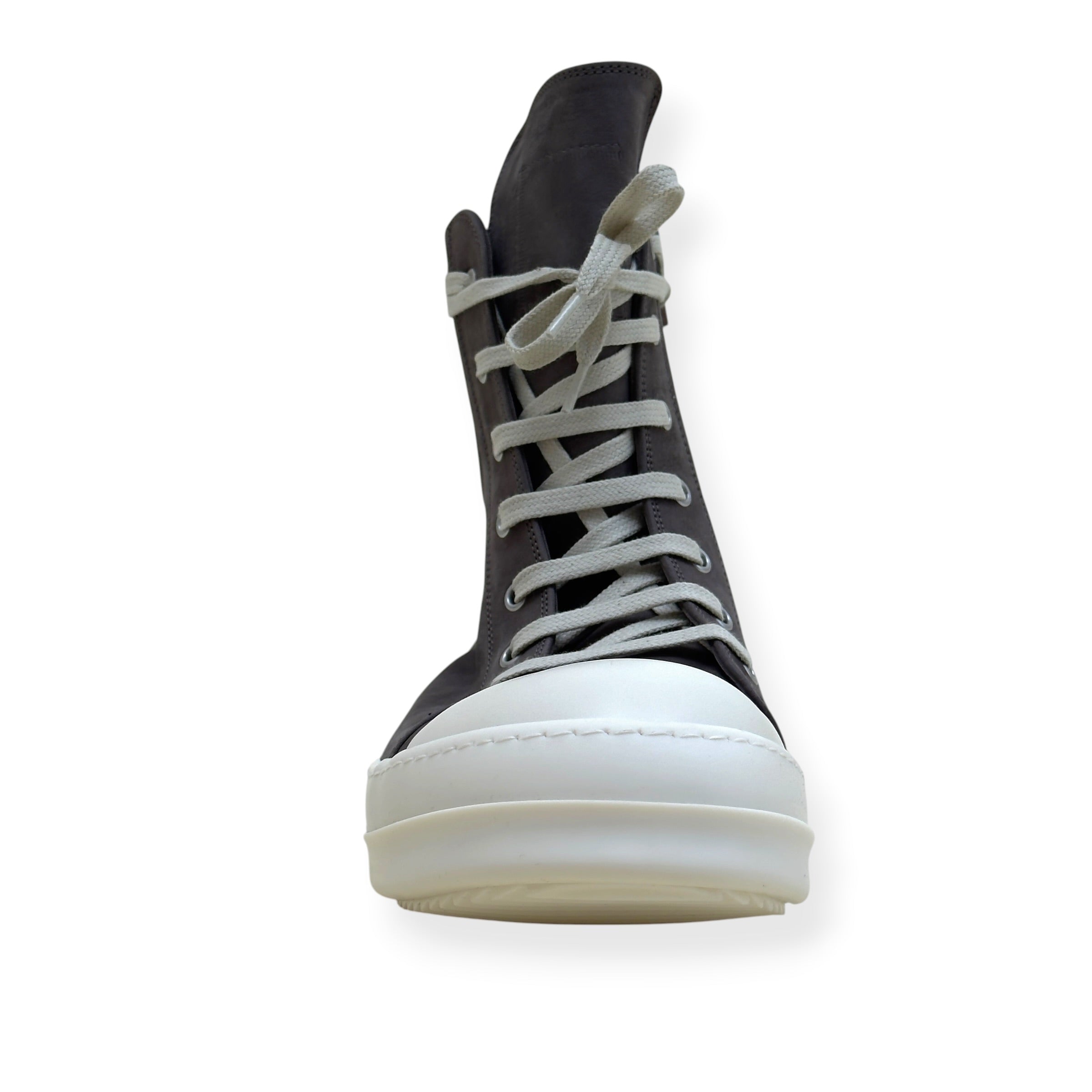 RICK OWENS RAMONES HIGH-TOP SNEAKER BROWN 45 / UK11